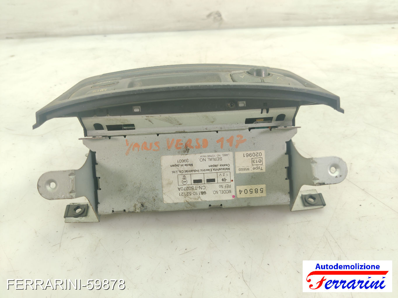 Tastiera Stereo Radio TOYOTA YARIS VERSO P2 2000-2005 8611052121, CNTS0270A 7