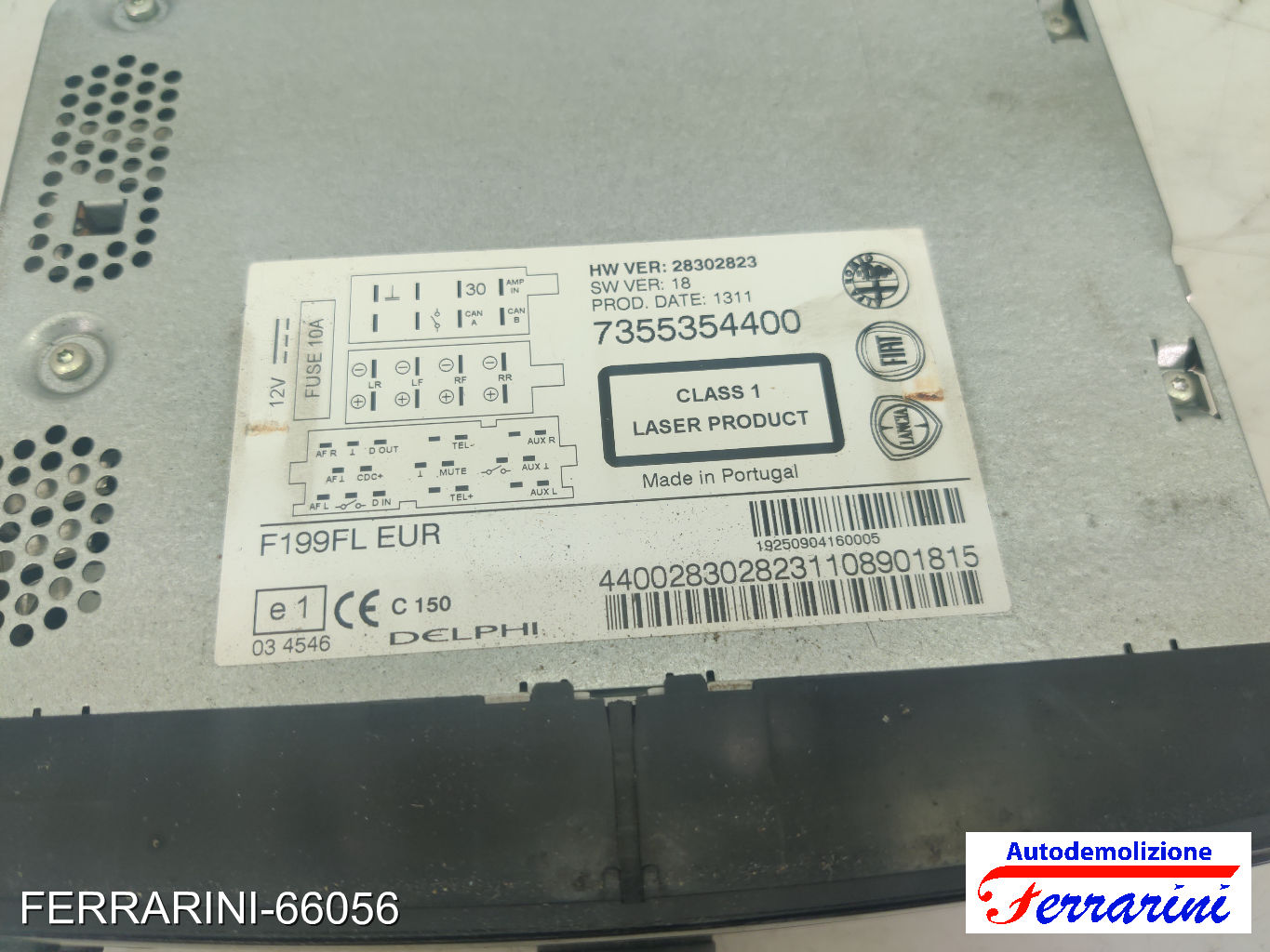 Stereo Radio FIAT PUNTO EVO 199 2009-2012 7355354400, 28302823 9