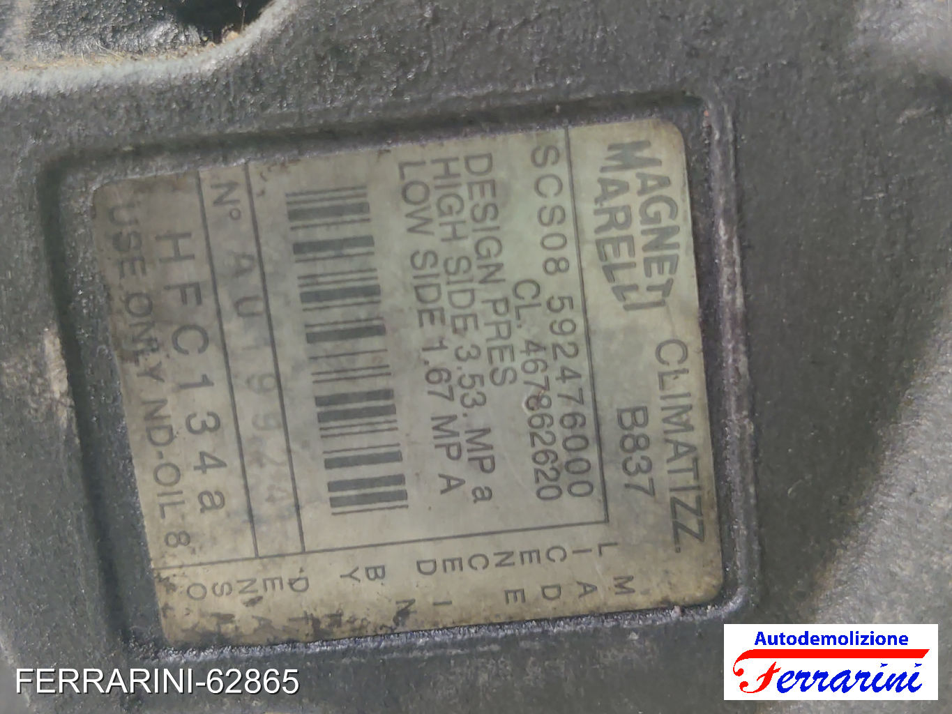 Compressore Clima FIAT STRADA PICK-UP 178, 278 1.9 D 2000-2009 46786262