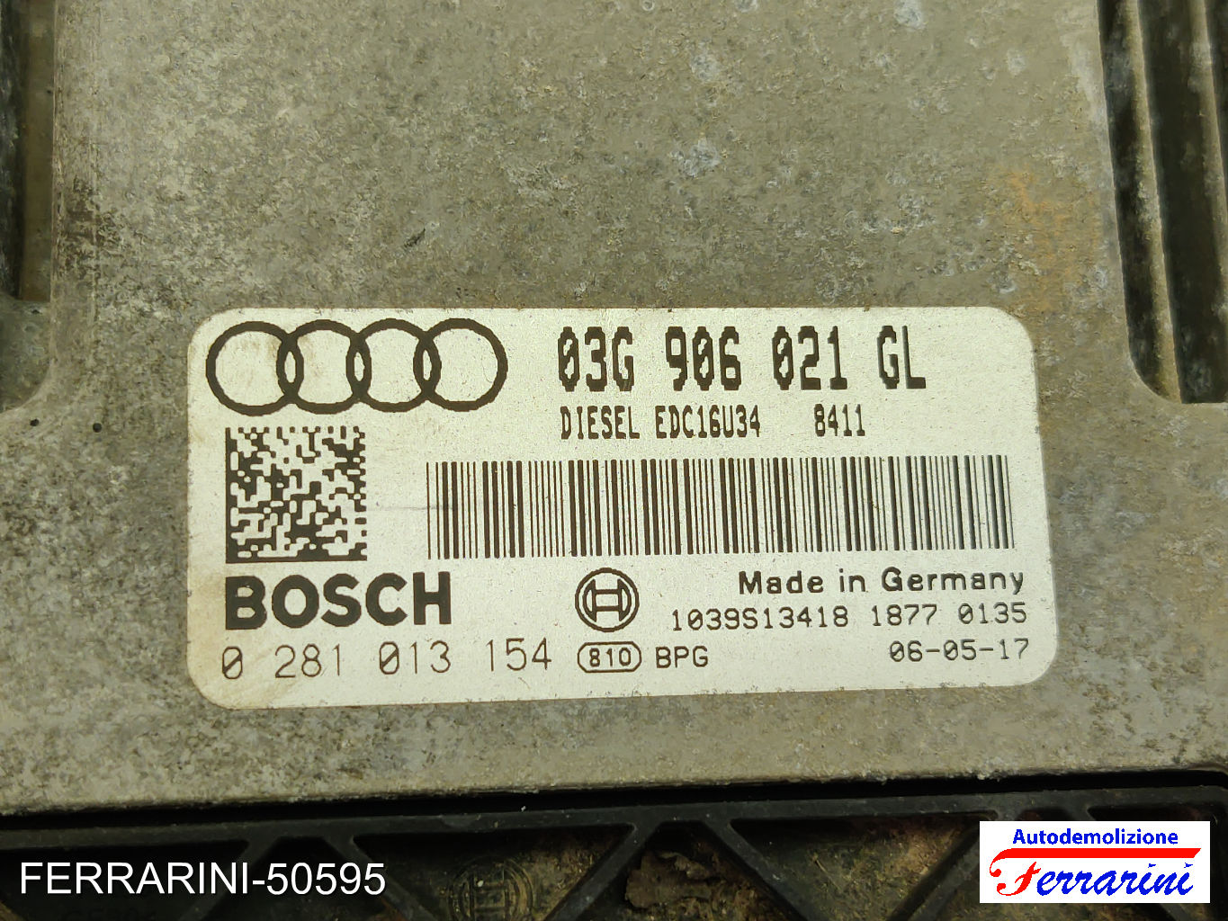 Centralina Motore AUDI A3 8P1 2.0 TDI 2005-2008 0281013154, 03G906021GL 7