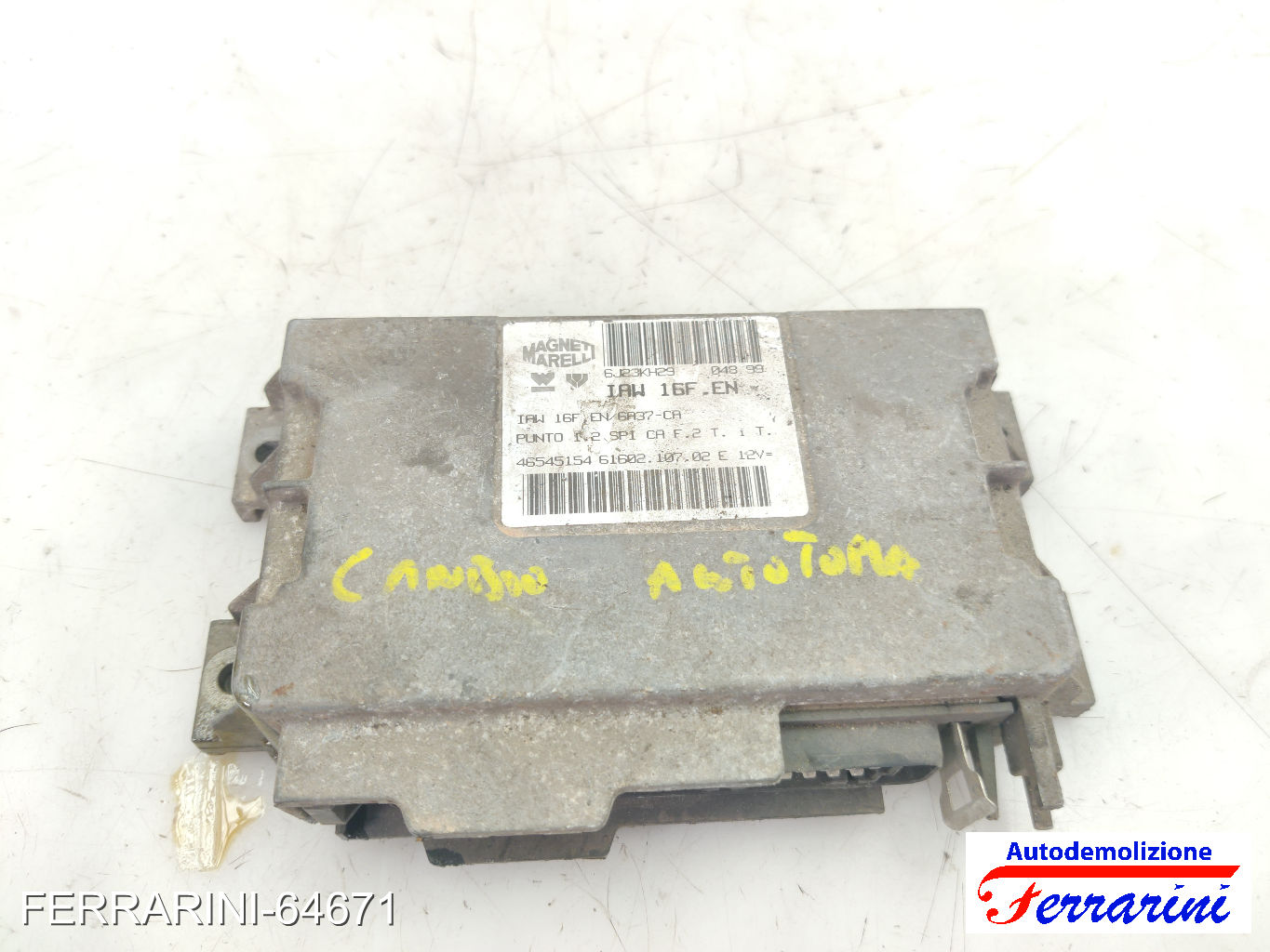 Centralina Motore FIAT PUNTO 176 60 1.2 1994-1999 46545154, 46160210702