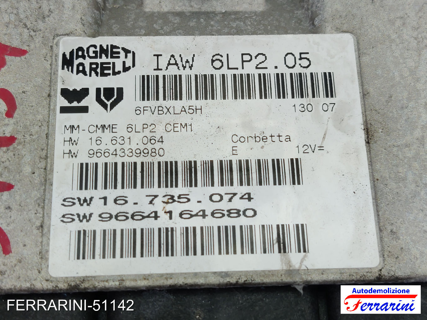 Kit Accensione CITROEN C4 LC 1.4 16V 2004-2011 IAW6LP205, 16735074, 9664164680 19