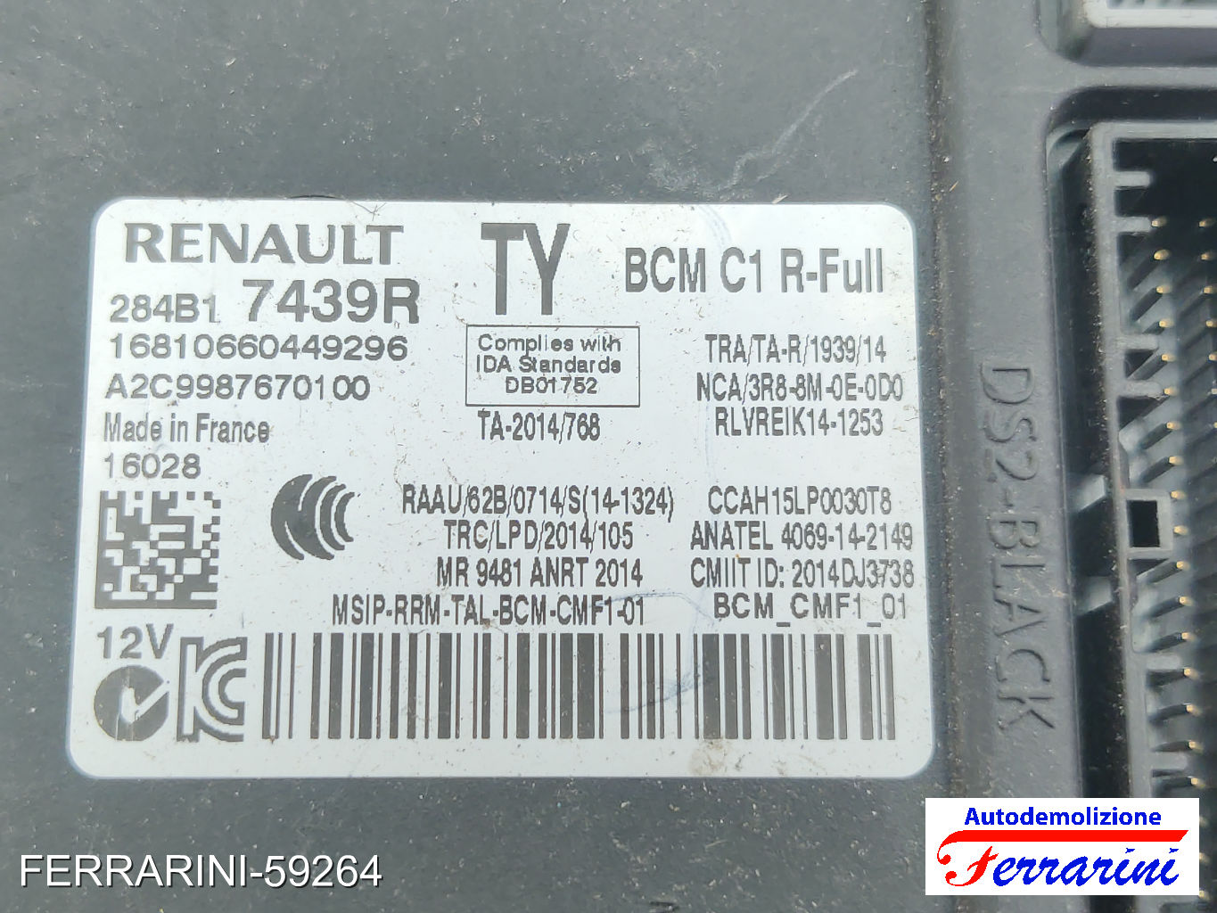 BCM Centralina Comfort RENAULT MEGANE 4 B9A M N 2015-2023 284B17439R 7