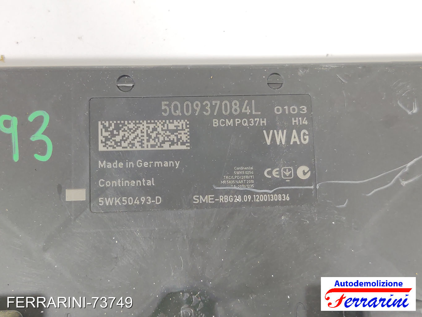 centralina Comfort rete bordo VW GOLF 7 5G1, BE1, BE2, BQ1 2.0 TDI 2012-2020