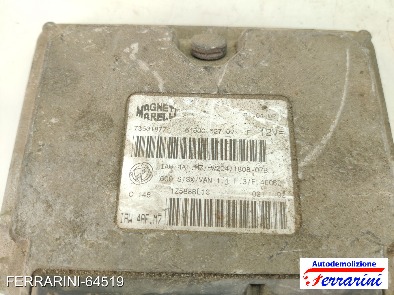 Centralina Motore FIAT SEICENTO 600 187 1.1 1998-2010 73501877, 1Z588BLIC 8