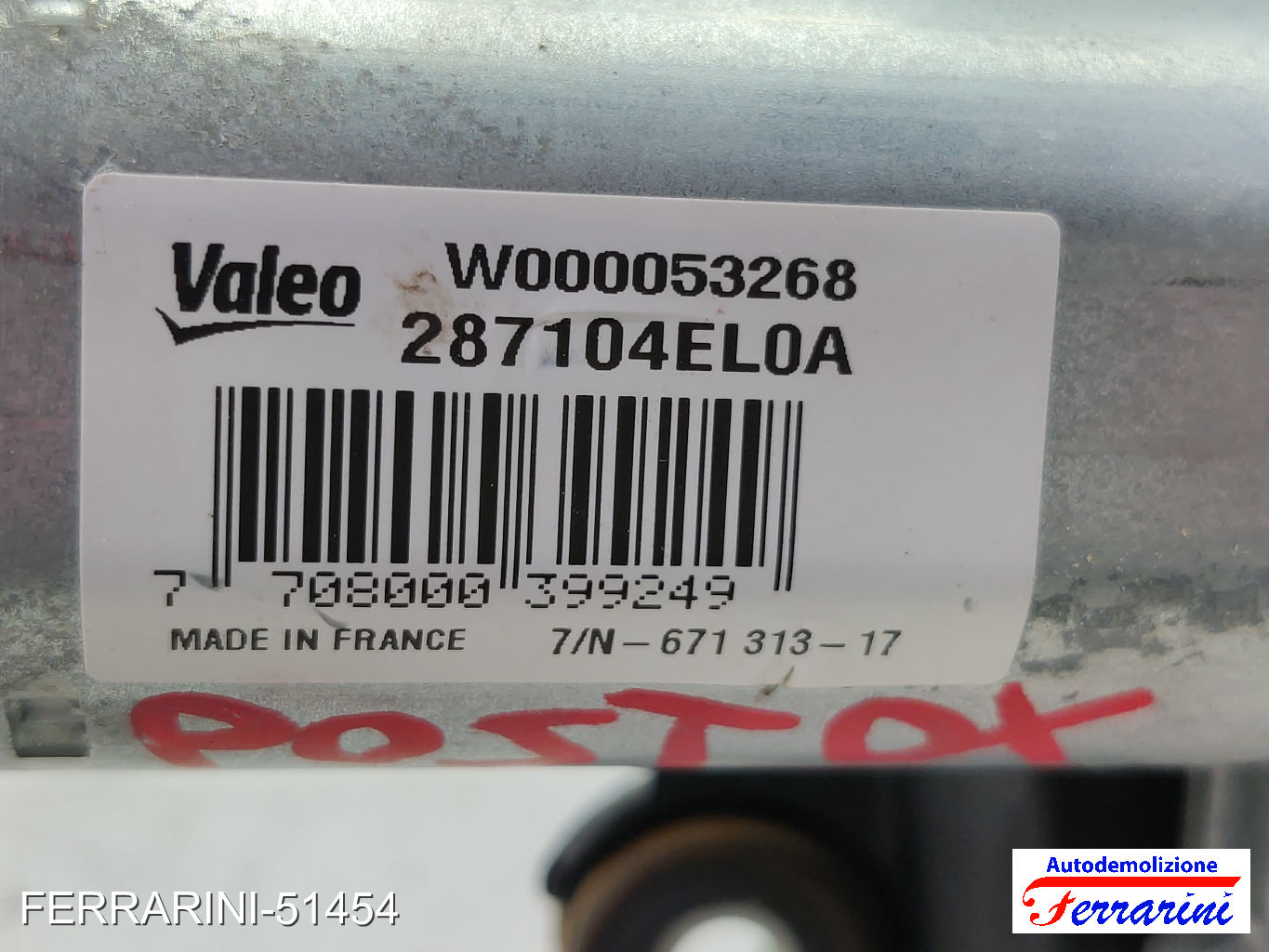 Motorino Alzavetro NISSAN QASHQAI 2 J11 1.5 DCI 2013-2023 287104ELOA