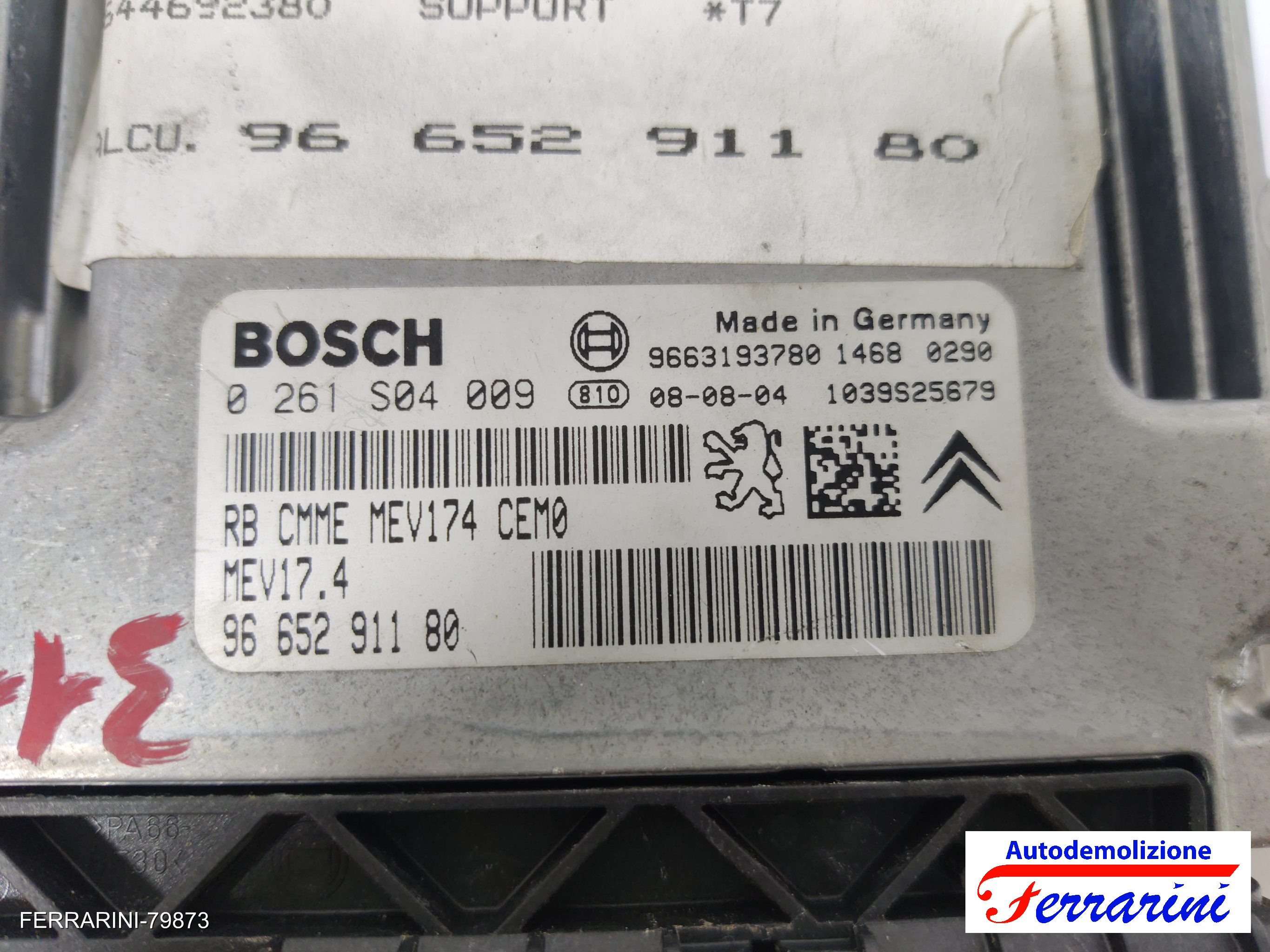 Centralina Motore PEUGEOT 308 1 4A, 4C 1.4 16V 2007-2014 9665291180, 9663193780