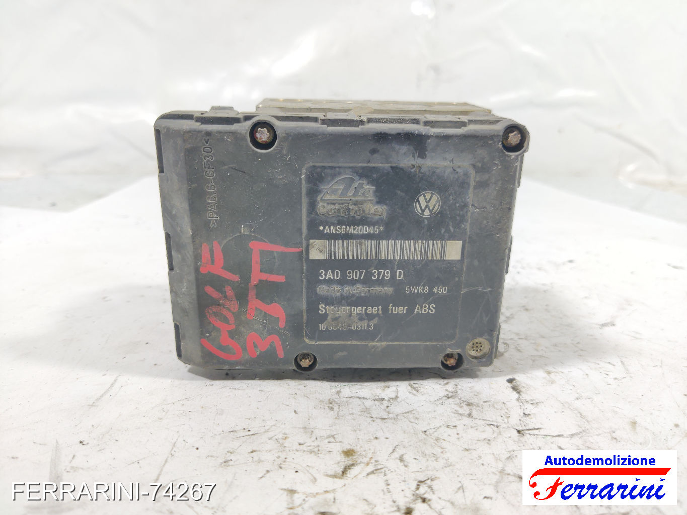 Centralina Pompa Abs VW GOLF 3 VARIANT 1H5 1.6 1994-1999 3A0907379D, 10084503113 8
