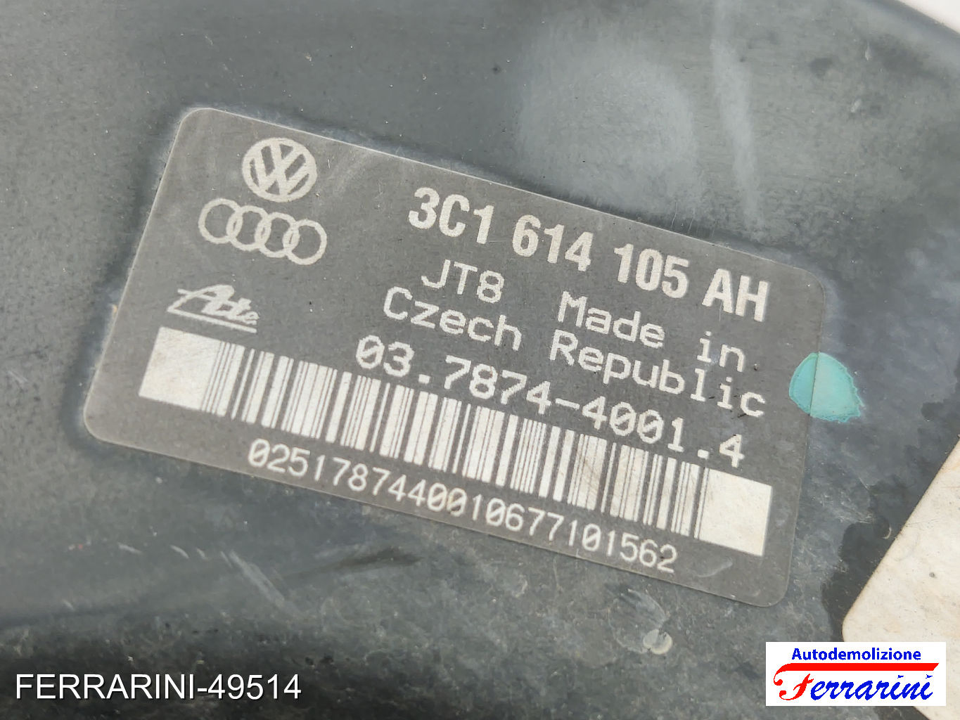 Servofreno VW PASSAT VARIANT 3C5 2.0 TDI 2005-2009 3C1614105AH, 03787440014 6