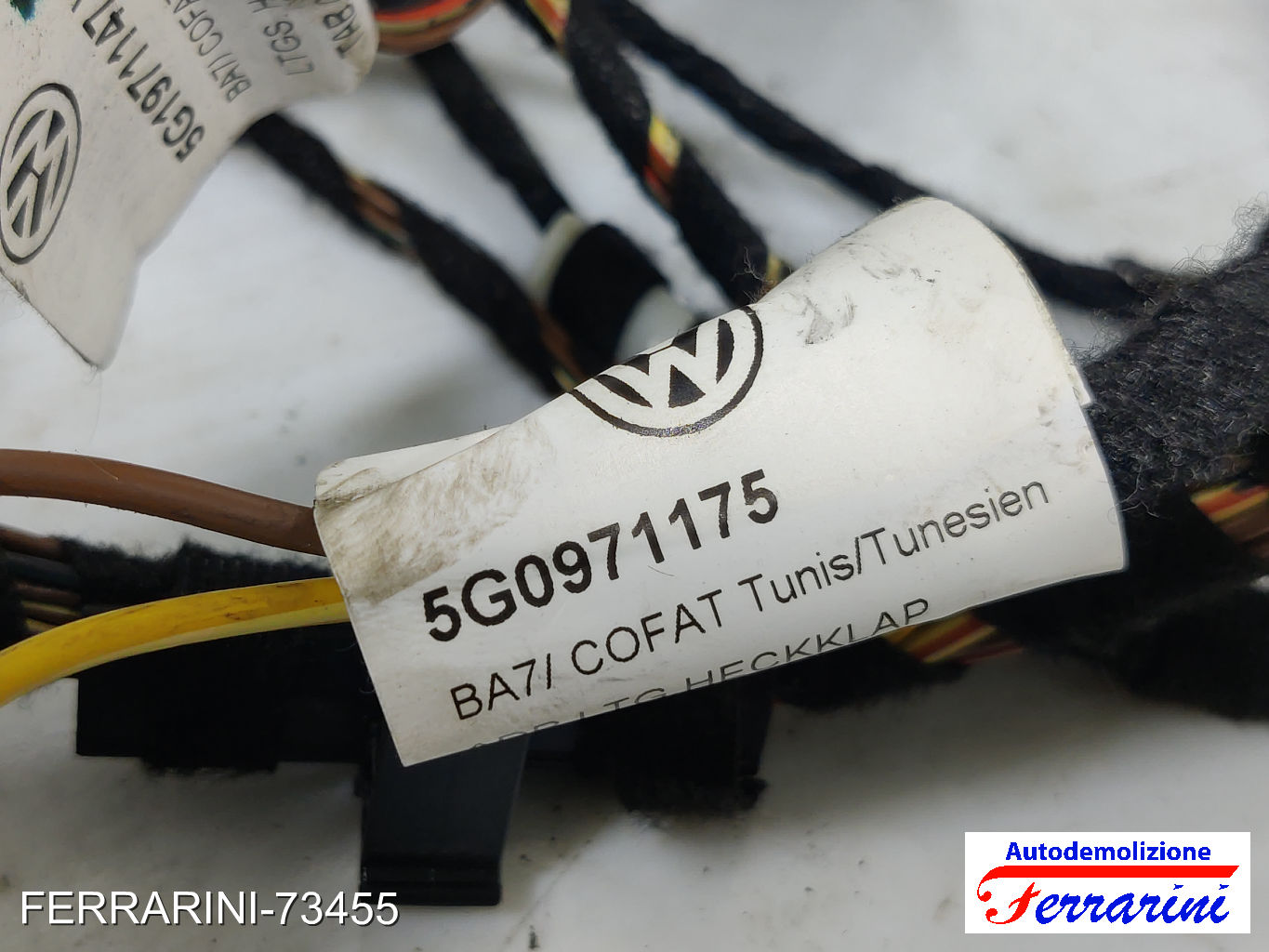 cablaggio portellone posteriore VW GOLF 7 5G1, BE1, BE2, BQ1 2.0 TDI 2012-2020 9