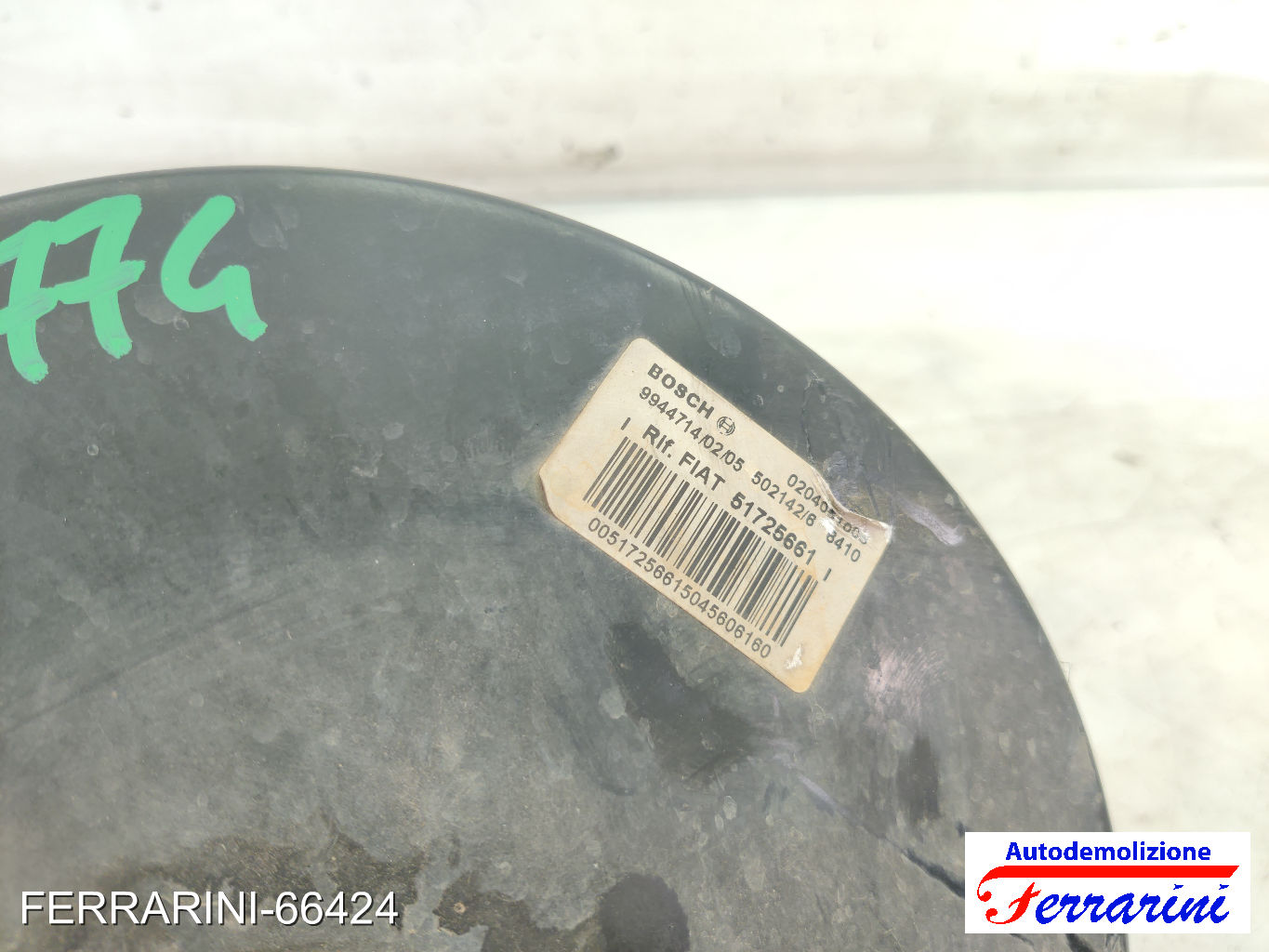 Servofreno FIAT IDEA 350 1.3 D MULTIJET 2004-2012 51725661, 51837298, 02040003 7
