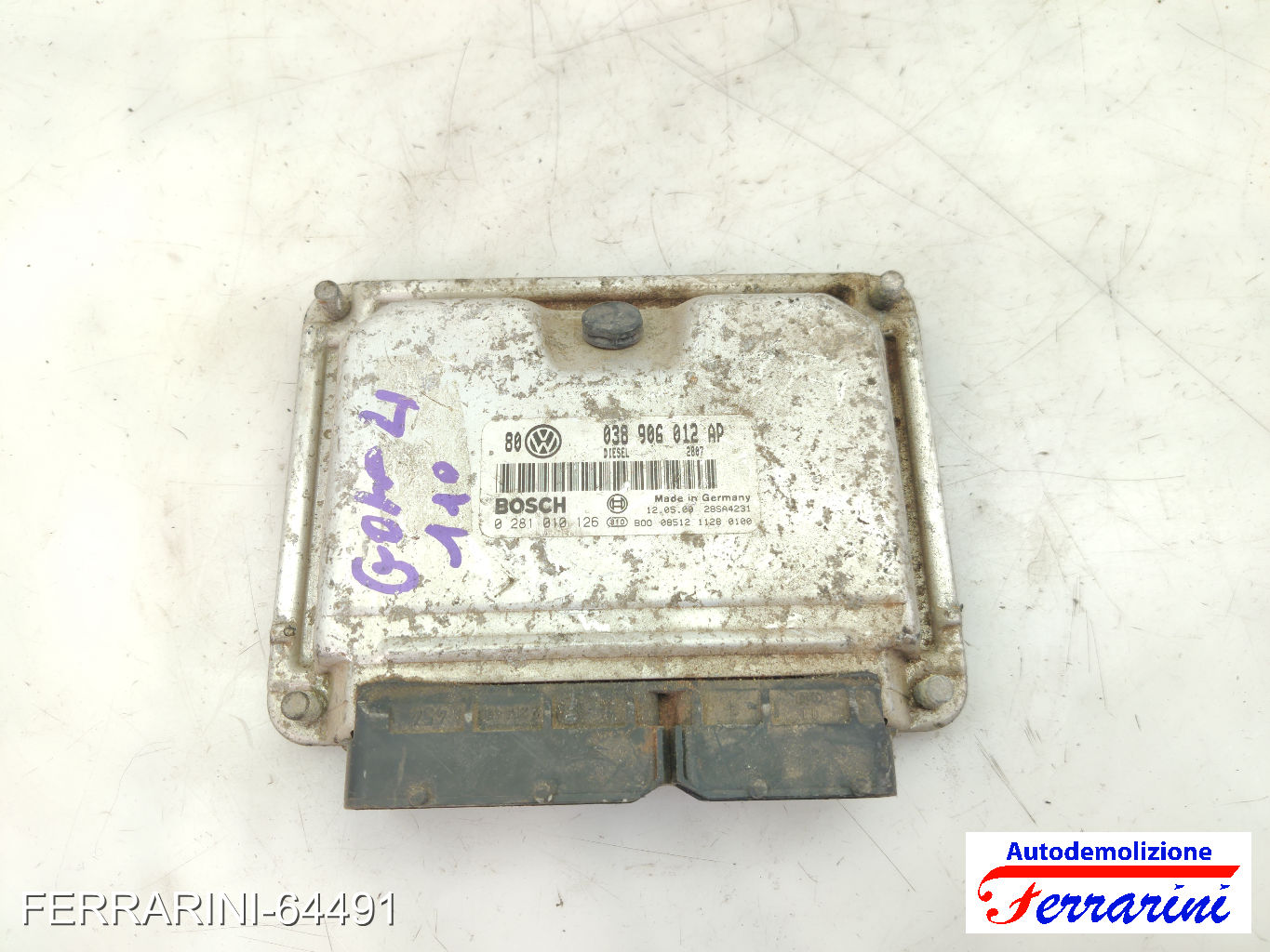 Centralina Motore VW GOLF 4 1J1 1.9 TDI 1997-2004 038906012AP, 0281010126