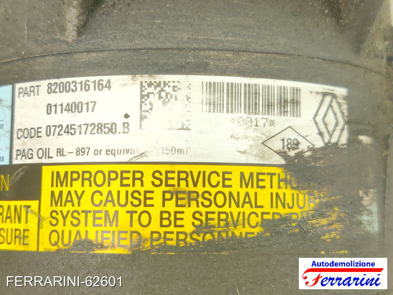 Compressore Clima RENAULT MEGANE 2 SW KM0/1 1.4 2003-2009 8200316164