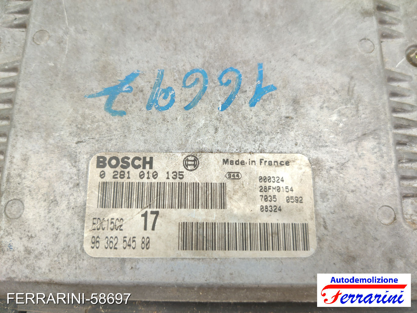 Centralina Motore FIAT SCUDO 220 2.0 JTD 1999-2006 9636254580, 0281010135 9