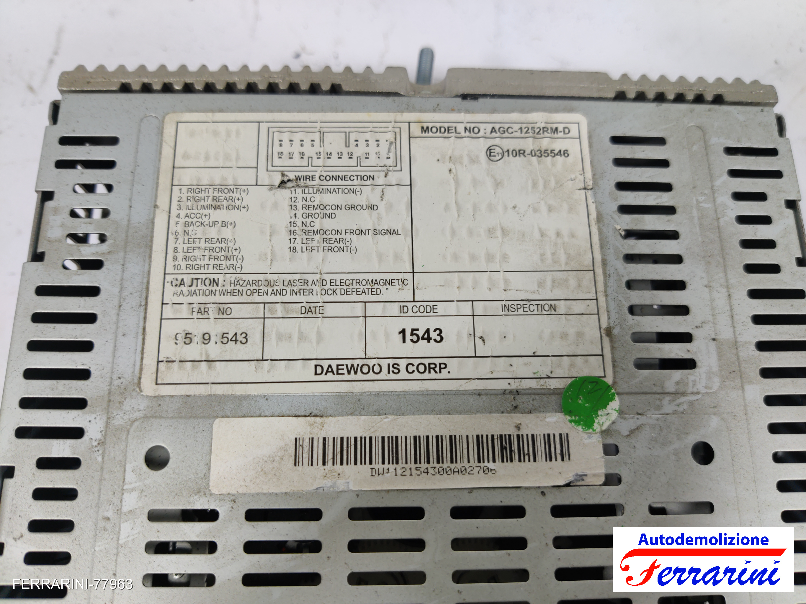 Stereo Radio CHEVROLET SPARK M300 2010-2015 94832768, 97T2444900 9