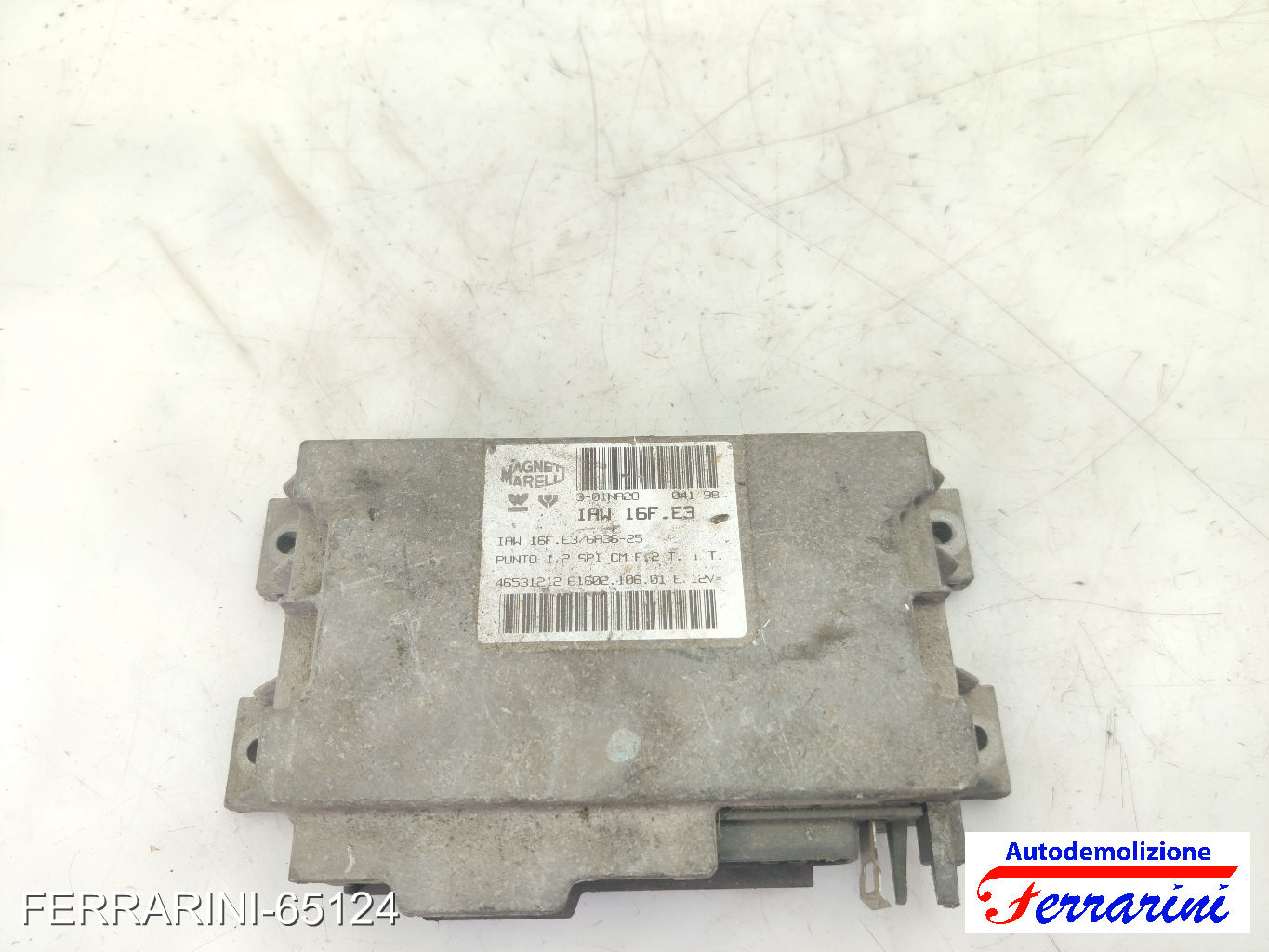 Centralina Motore FIAT PUNTO 176 60 1.2 1993-1999 46531212, 26160210601, 301NA28 6