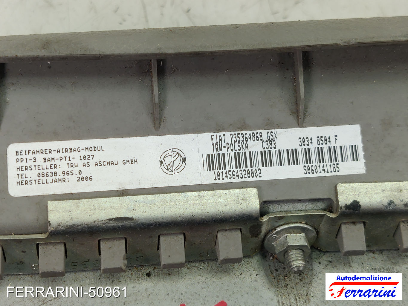 Airbag cruscotto lato passeggero Airbag Cruscotto FIAT PANDA 169 2003-2012