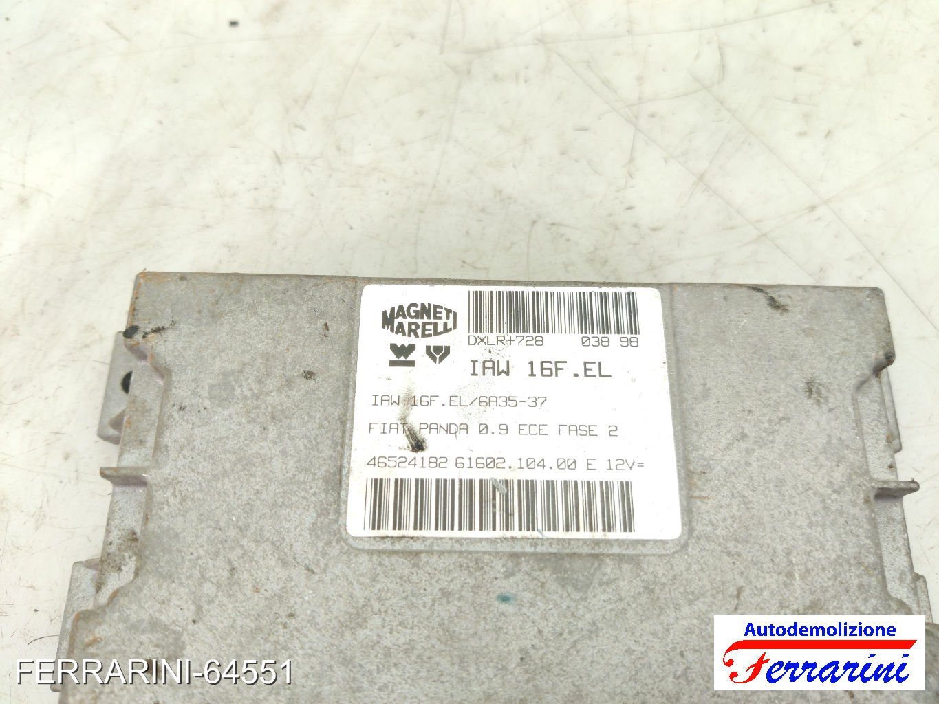 Centralina Motore FIAT PANDA 141 900 1992-1996 46524182, 26160210400, 6A3537 8