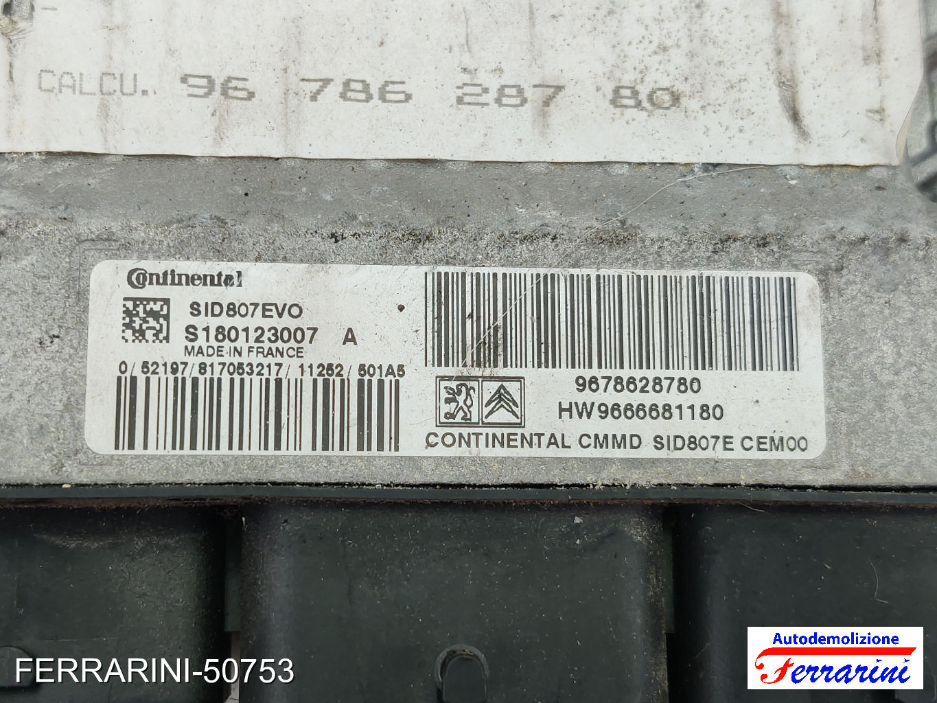 Centralina Motore CITROEN DS4 NX 1.6 HDI 110 2011-2015 9678628780, HW9666681180 9