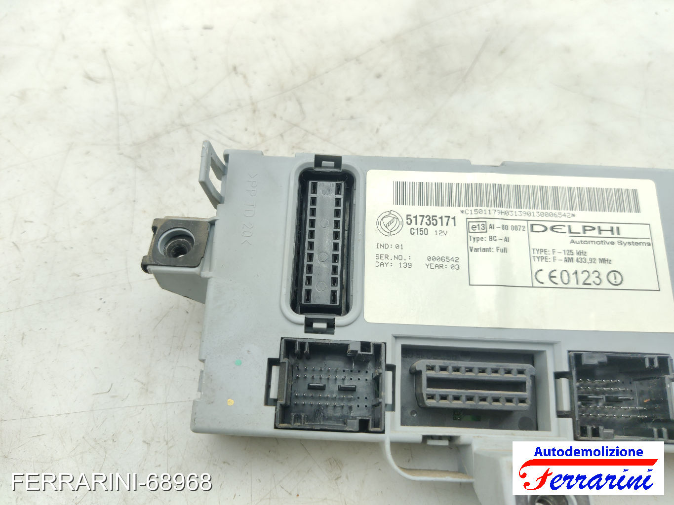 Body Computer FIAT PUNTO 188 1.2 16V 80 1999-2006 51735171 9