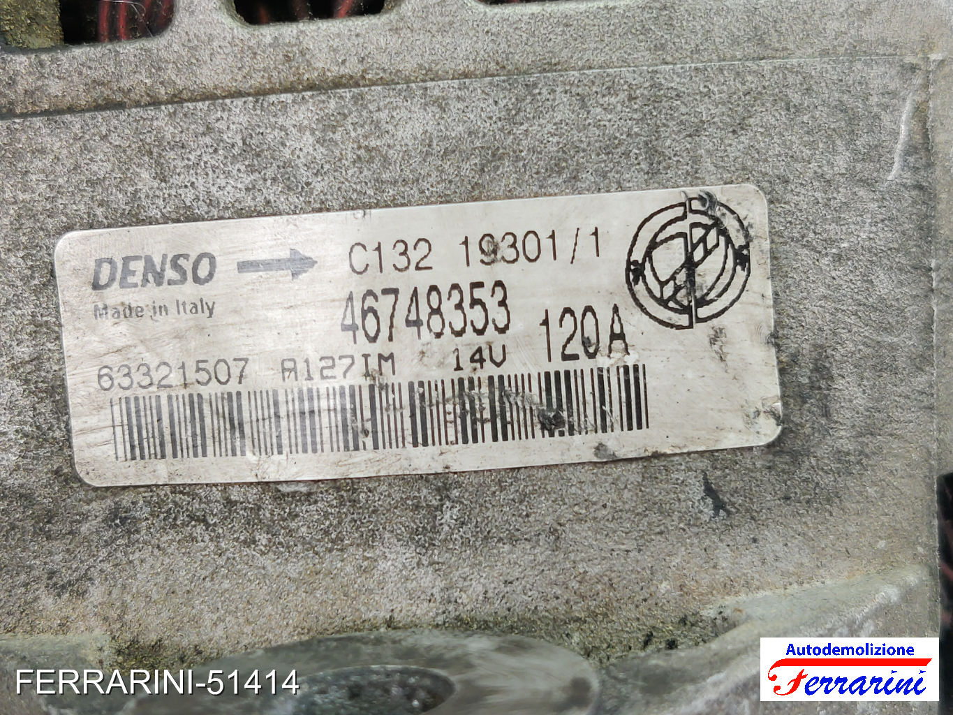 Alternatore ALFA ROMEO GT 937 1.9 JTD 2003-2010 46748353, 63321507, 71721512