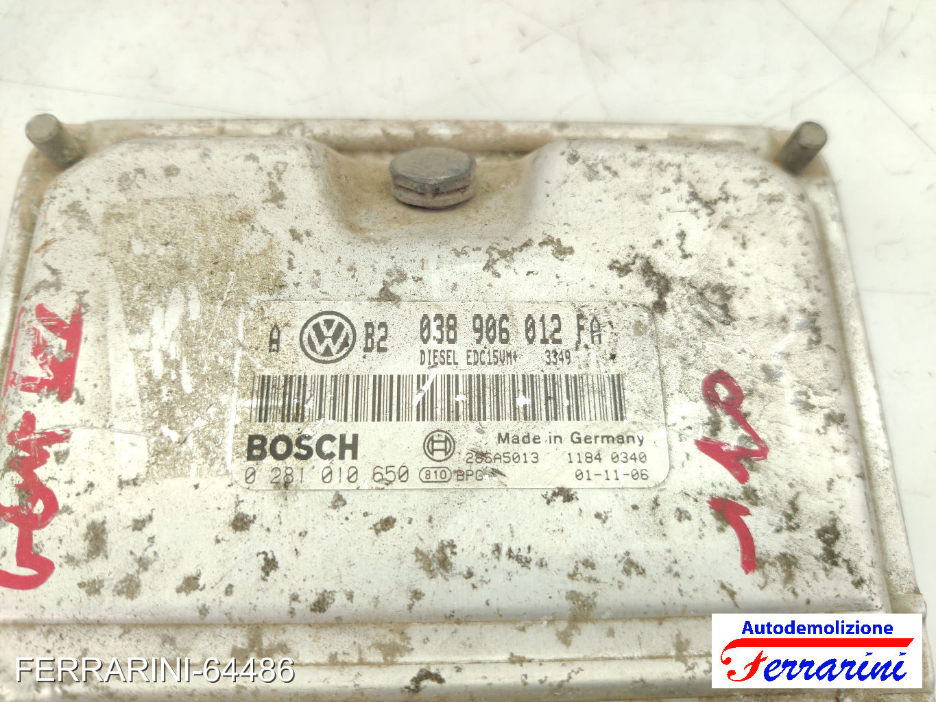 Centralina Motore SKODA OCTAVIA 1 1U2 1.9 TDI 1996-2010 038906012FA, 11840340