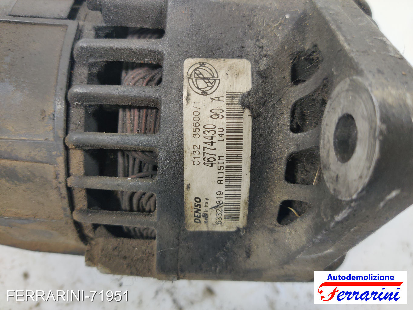 Alternatore FIAT PALIO WEEKEND 171, 173, 178, 373, 374 1.9 D 2001-2016 46774430