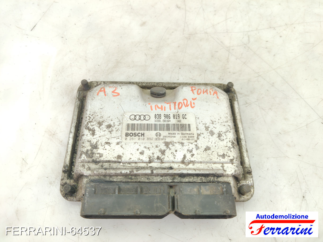 Centralina Motore AUDI A3 8L1 1.6 1996-2003 038906019GC, 28SA5348, 11200300