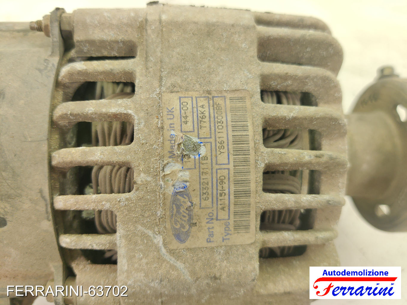 Alternatore FORD FIESTA J3, J5 1.8 D 1996-2002 YS6110300BF, YS6110300BB 7