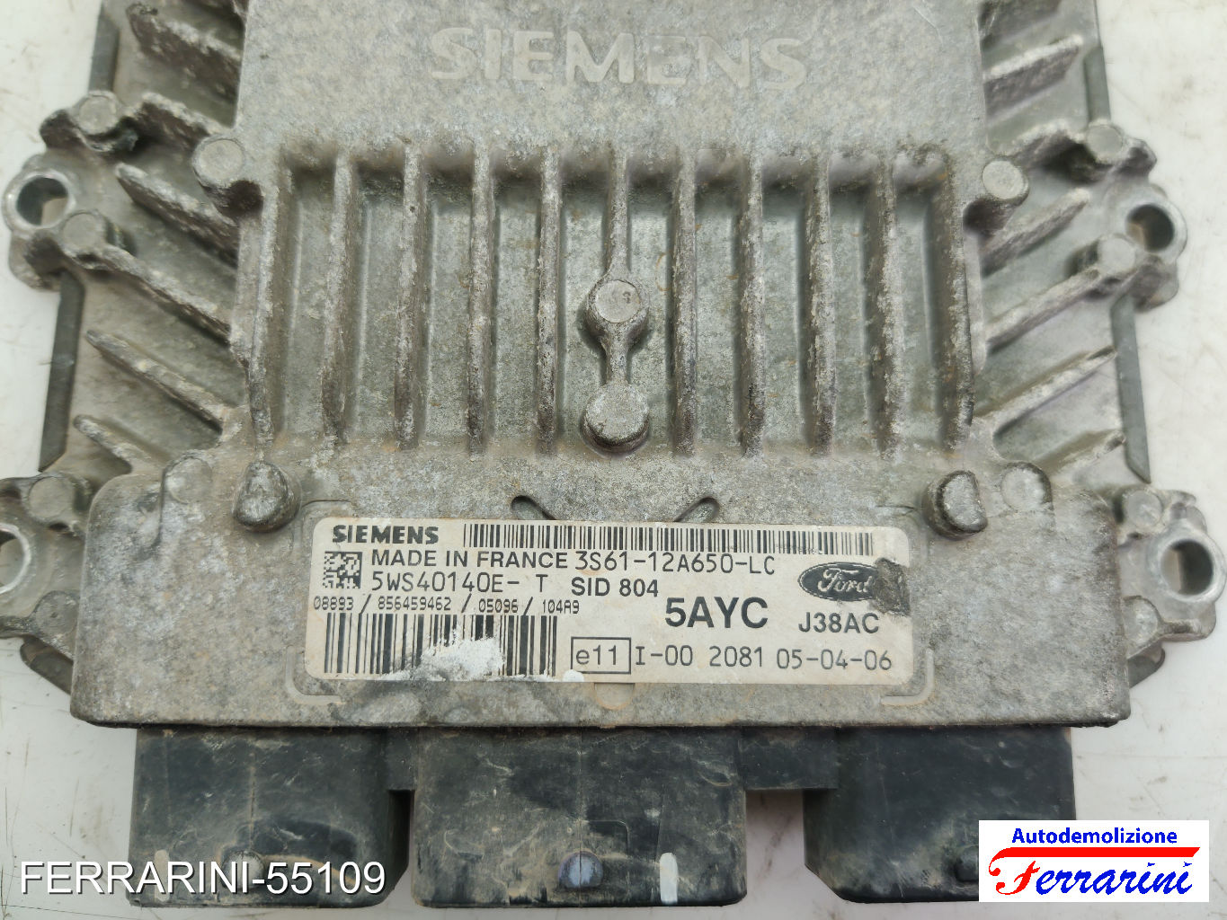 Centralina Motore FORD FIESTA 5 JD, JH 1.4 TDCI 2001-2008 3S6112A650LC, J38AC 6