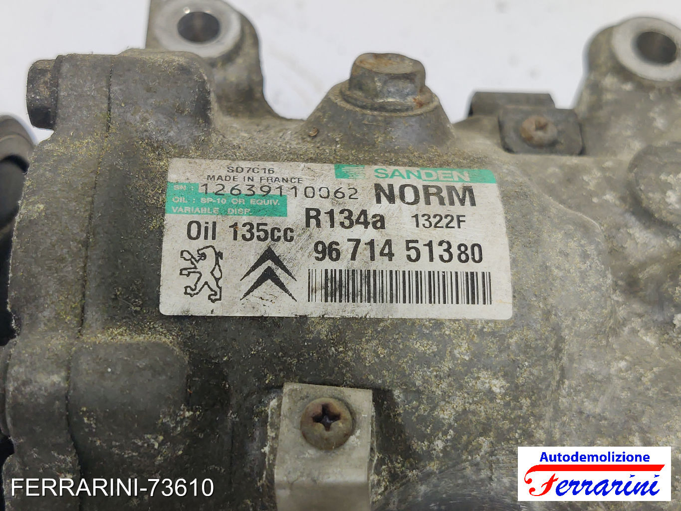 Compressore Clima CITROEN C4 GRAND PICASSO 1 UA 2.0 HDI 165 2010-2013 9671451380
