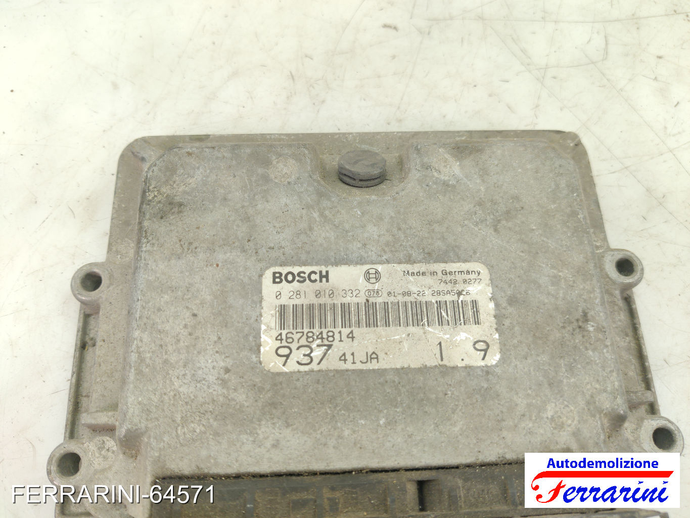 Centralina Motore ALFA ROMEO 147 937 1.9 JTD 2001-2010 46784814, 0281010332 7