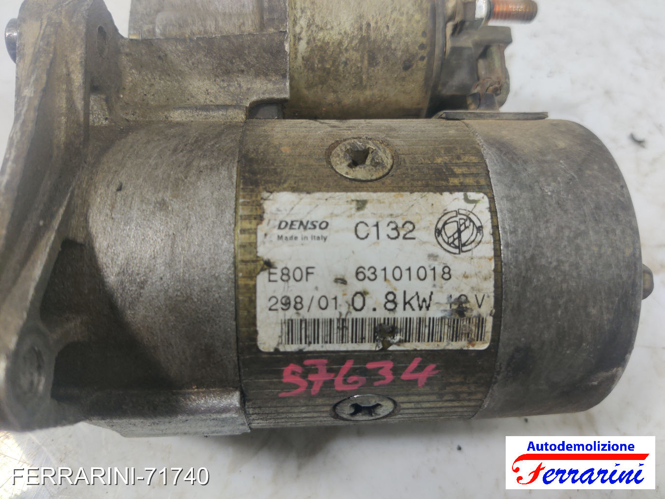 Motorino Avviamento FIAT PUNTO 188 1.2 60 1999-2010 46548653, 63101018, 29801