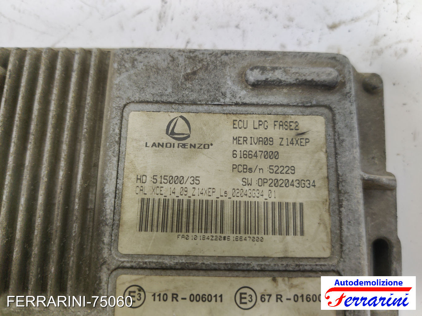Landi Renzo Centralina Gpl OPEL MERIVA A X03 1.4 16V TWINPORT 2004-2010