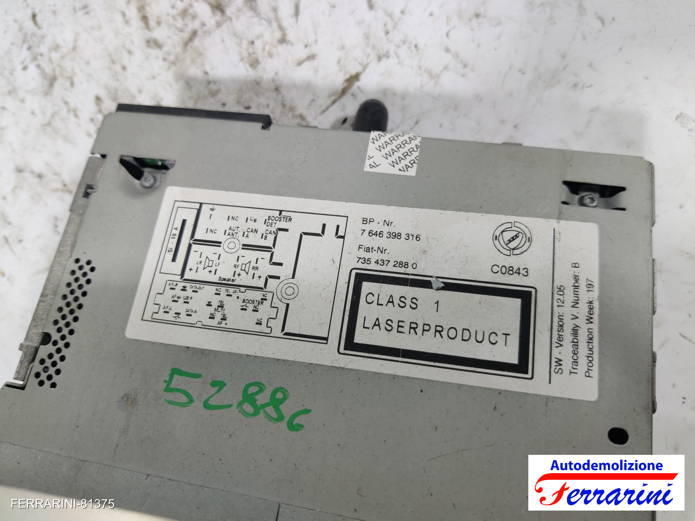 Stereo Radio LANCIA YPSILON 843 2003-2011 6