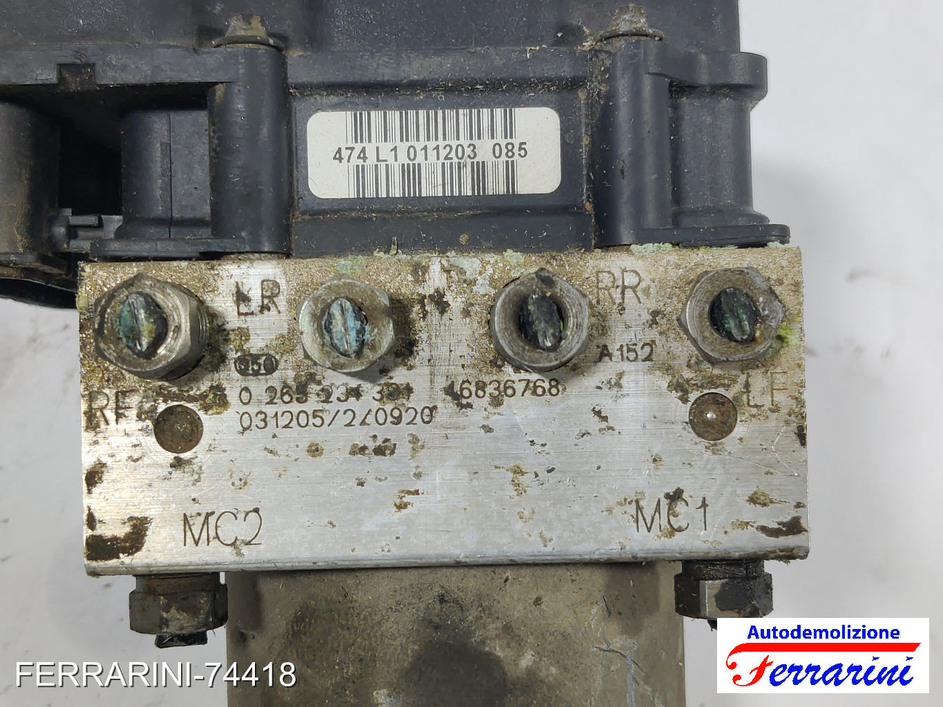 Centralina Pompa Abs FIAT PUNTO 188 1.2 60 1999-2010 46836768, 0265231331