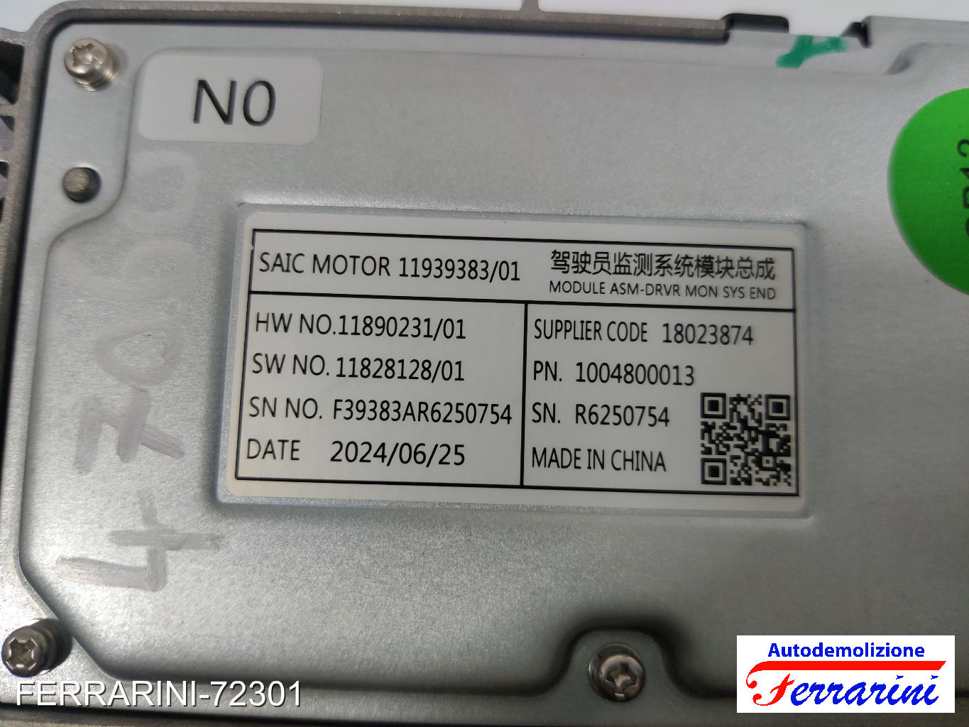centralina DMS adas MG MG ZS SUV 1.5 VTI 2017-2023 1004800013, 1182812801