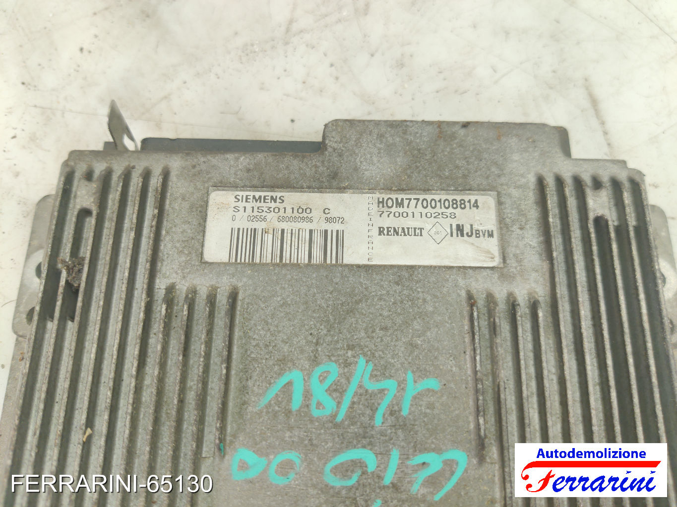 Centralina Motore RENAULT CLIO 2 BB, CB 1.4 1998-2005 7700110258, 7700108814 7