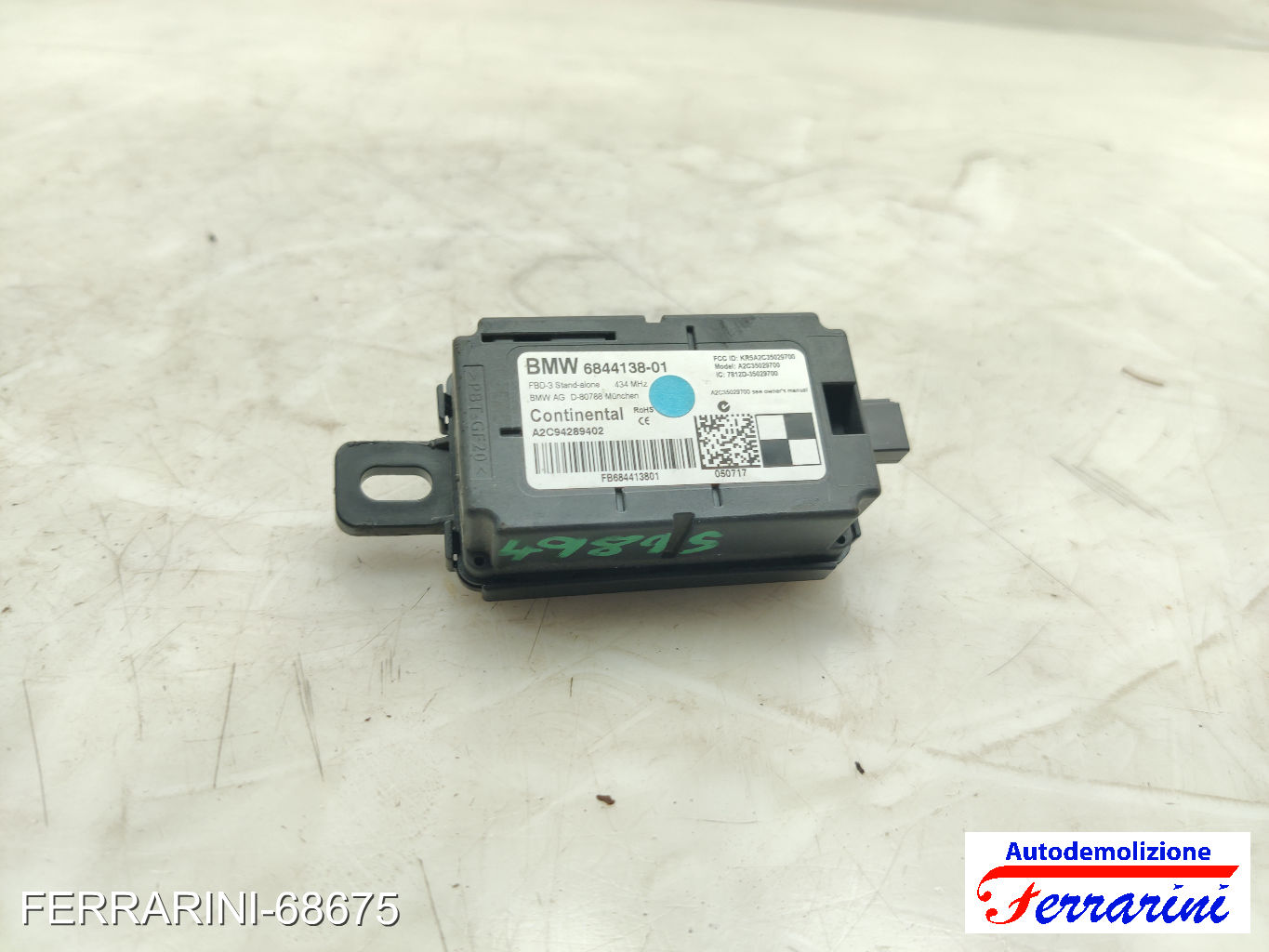 Keyless BMW X1 F48 SDRIVE 18D 2015-2023 61356844138, A2C35029700, 050717 9