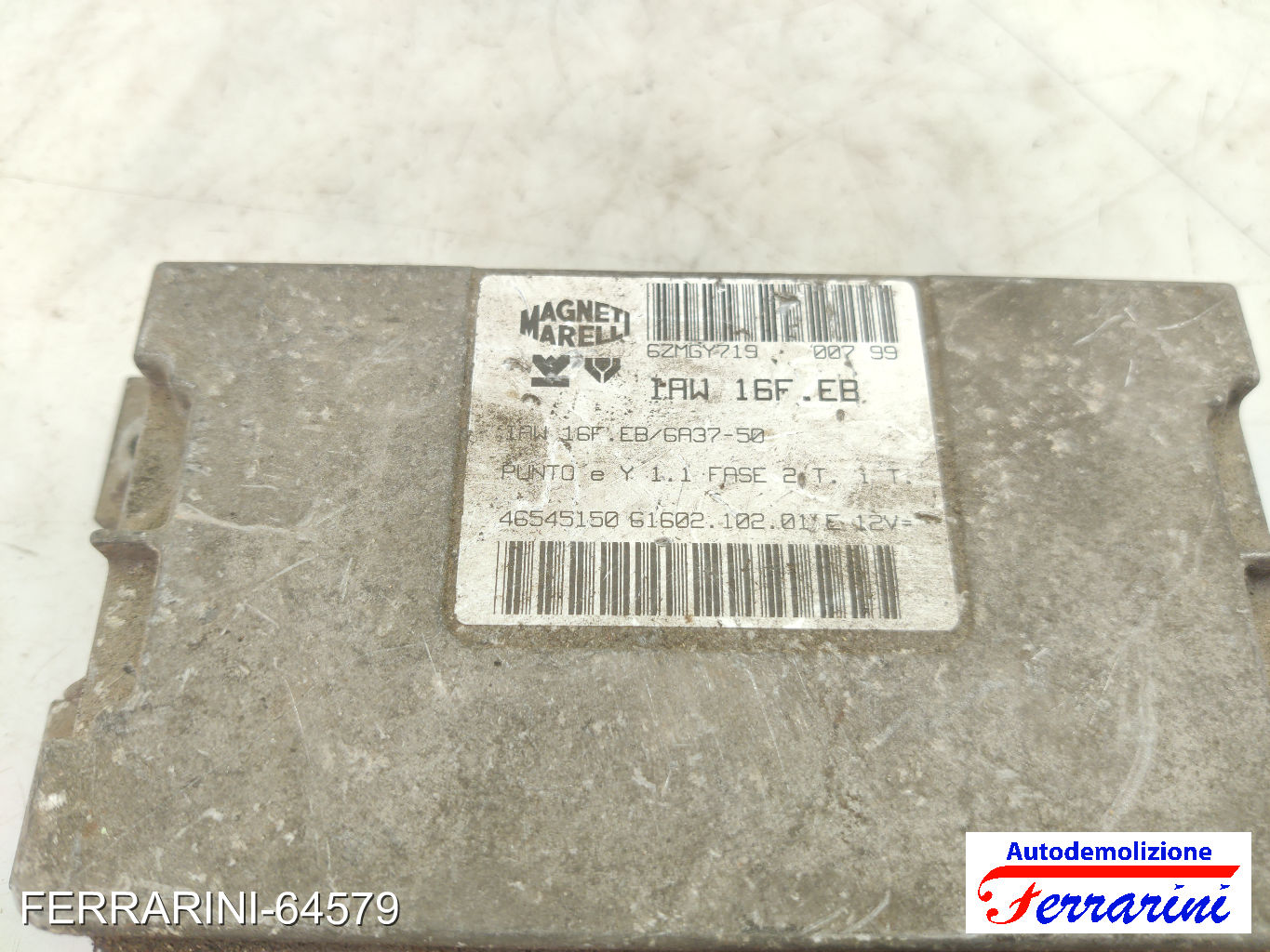 Centralina Motore FIAT PUNTO 176 55 1.1 1993-1999 46545150, 6ZMGY719 6