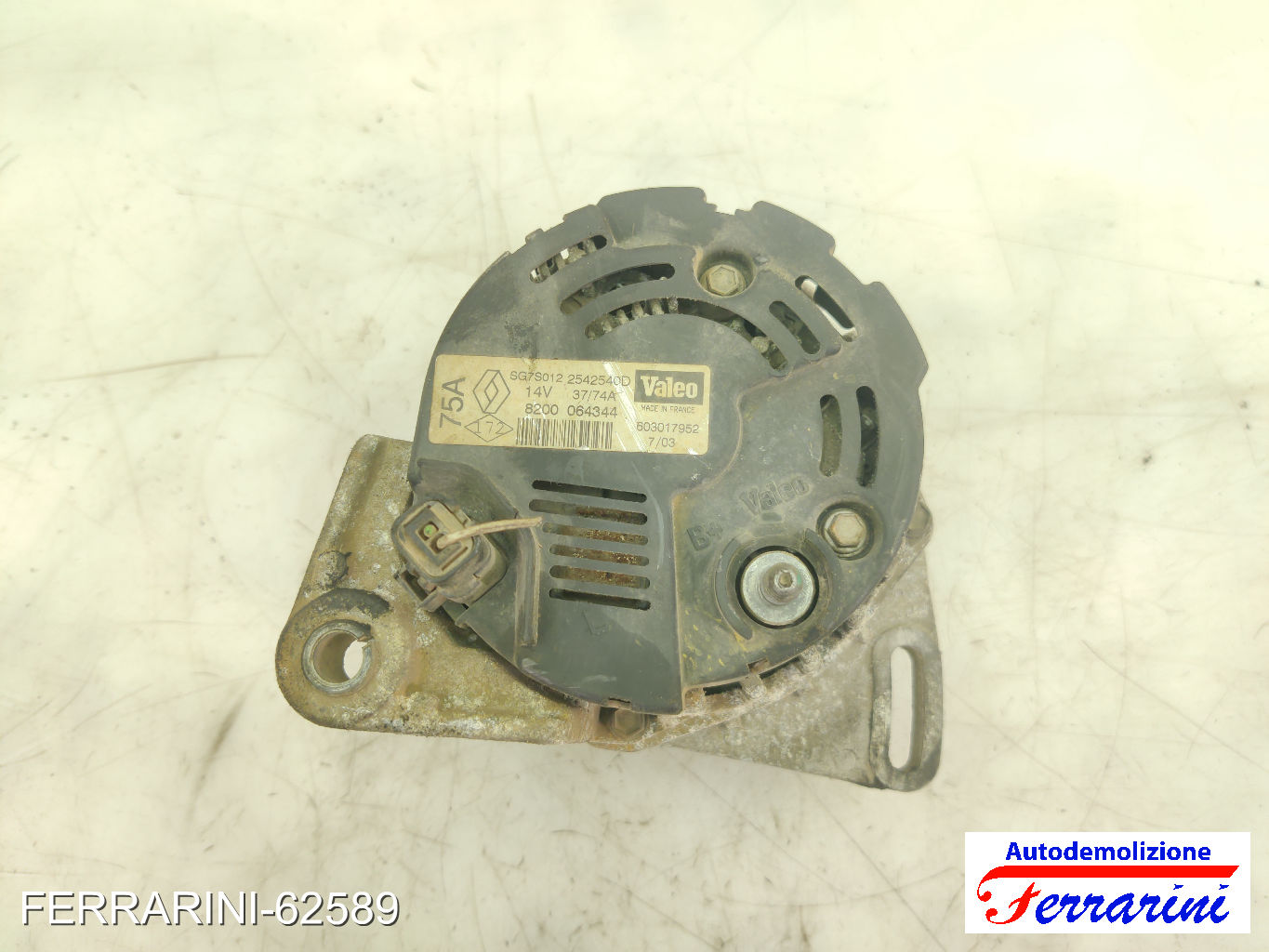 Alternatore RENAULT KANGOO KC0/1 1.2 1997-2023 8200064344, 8200660045, 22542540D