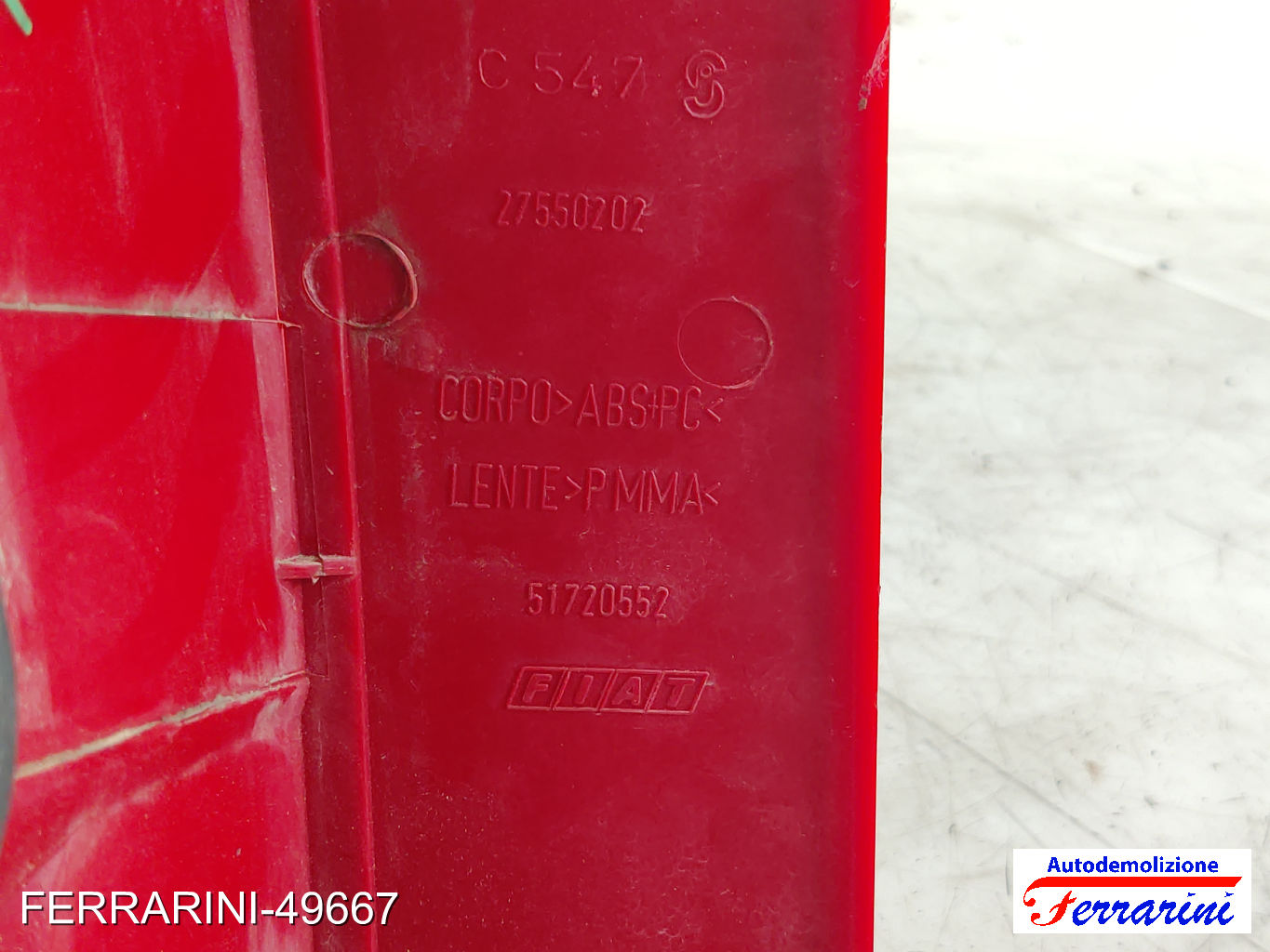 Fanalino Stop Posteriore FIAT MULTIPLA 186 2001-2010 destro, dx 51720552