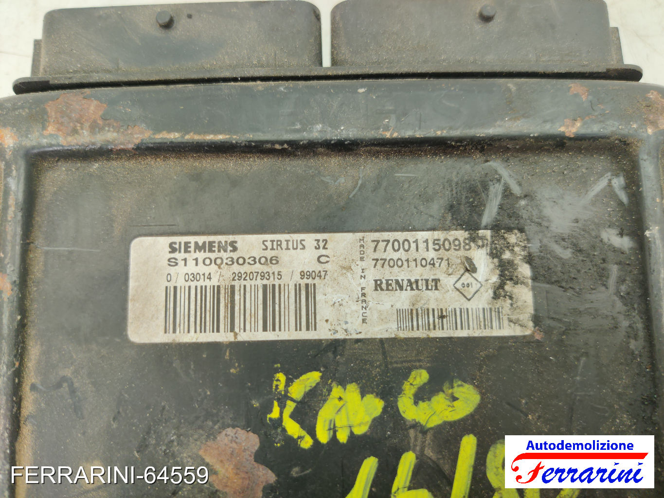 Centralina Motore RENAULT KANGOO KC0/1 1.4 1997-2007 7700115098, 77001150989