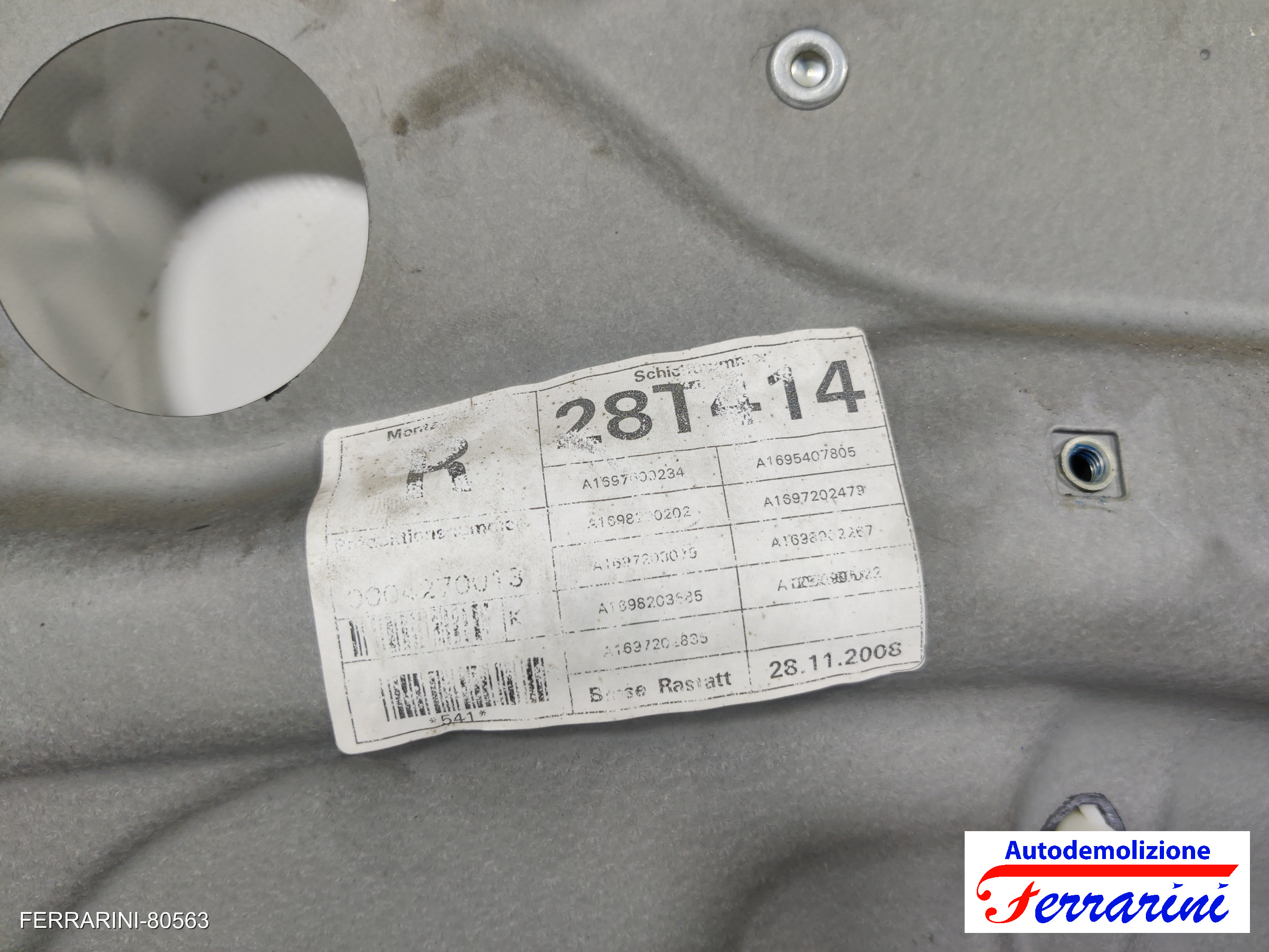 Alzavetro MERCEDES CLASSE A W169 2004-2012 destro, dx, frontale, anteriore 8