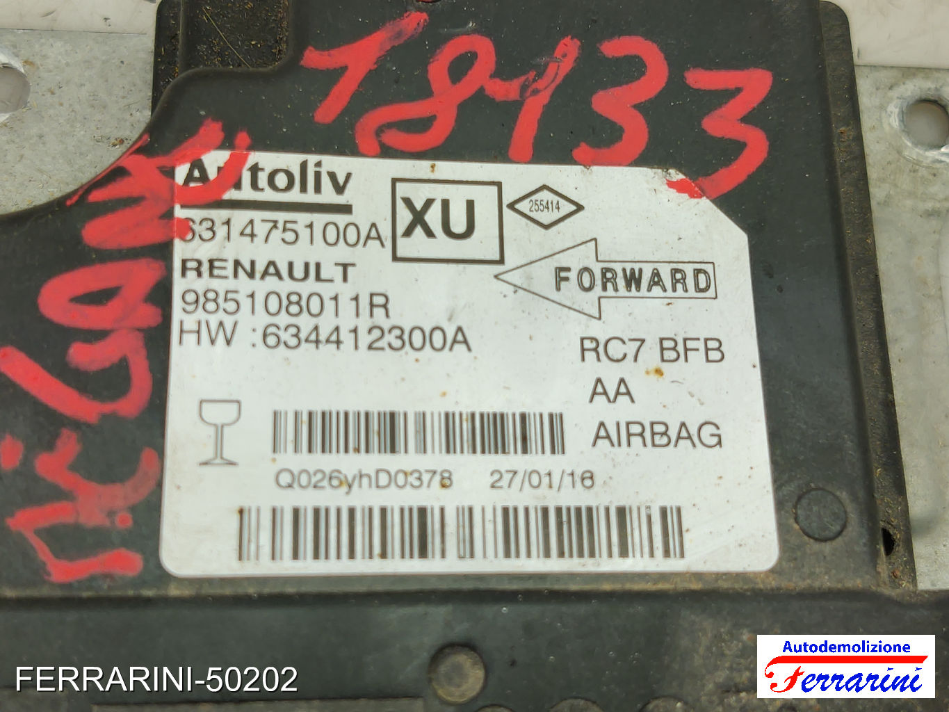 RENAULT MEGANE 4 B9A M N 1.5 DCI 110 2015-2023 631475100A, 985108011R 8