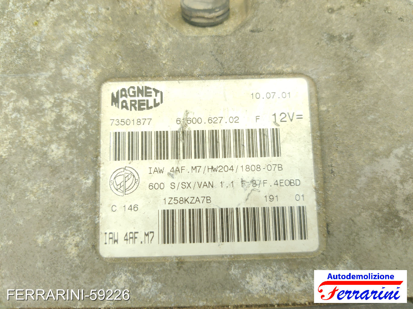 Kit Accensione FIAT SEICENTO 600 187 1.1 1998-2010 8