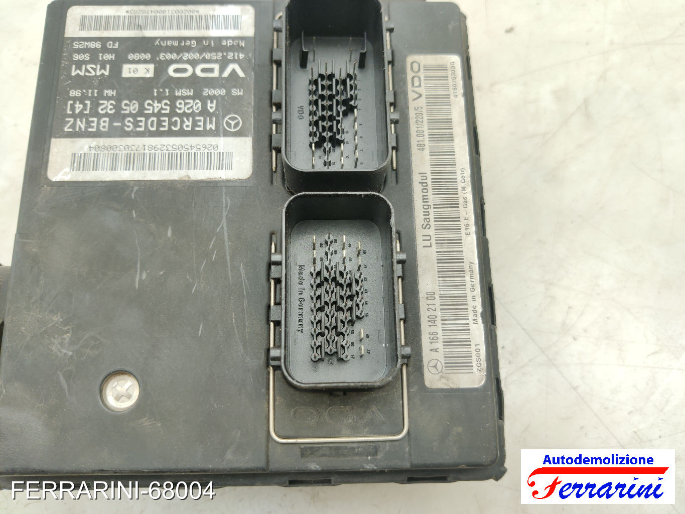 Centralina Motore MERCEDES CLASSE A W168 A 160 1997-2004 A0285453832, ZGS001 8