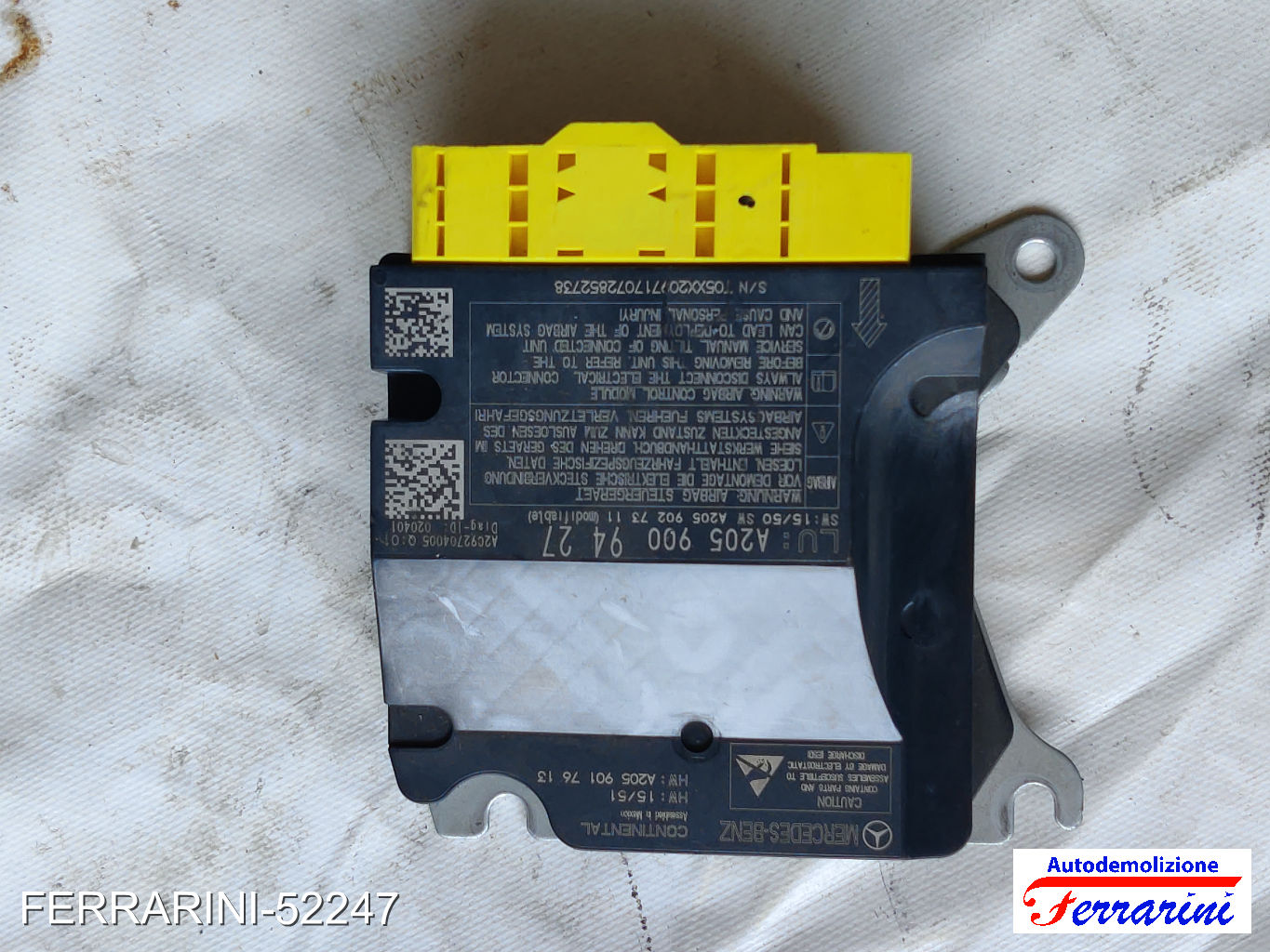 Kit Airbag Completo MERCEDES CLASSE C S205 2015-2018 A2059009427, A2056803705 10