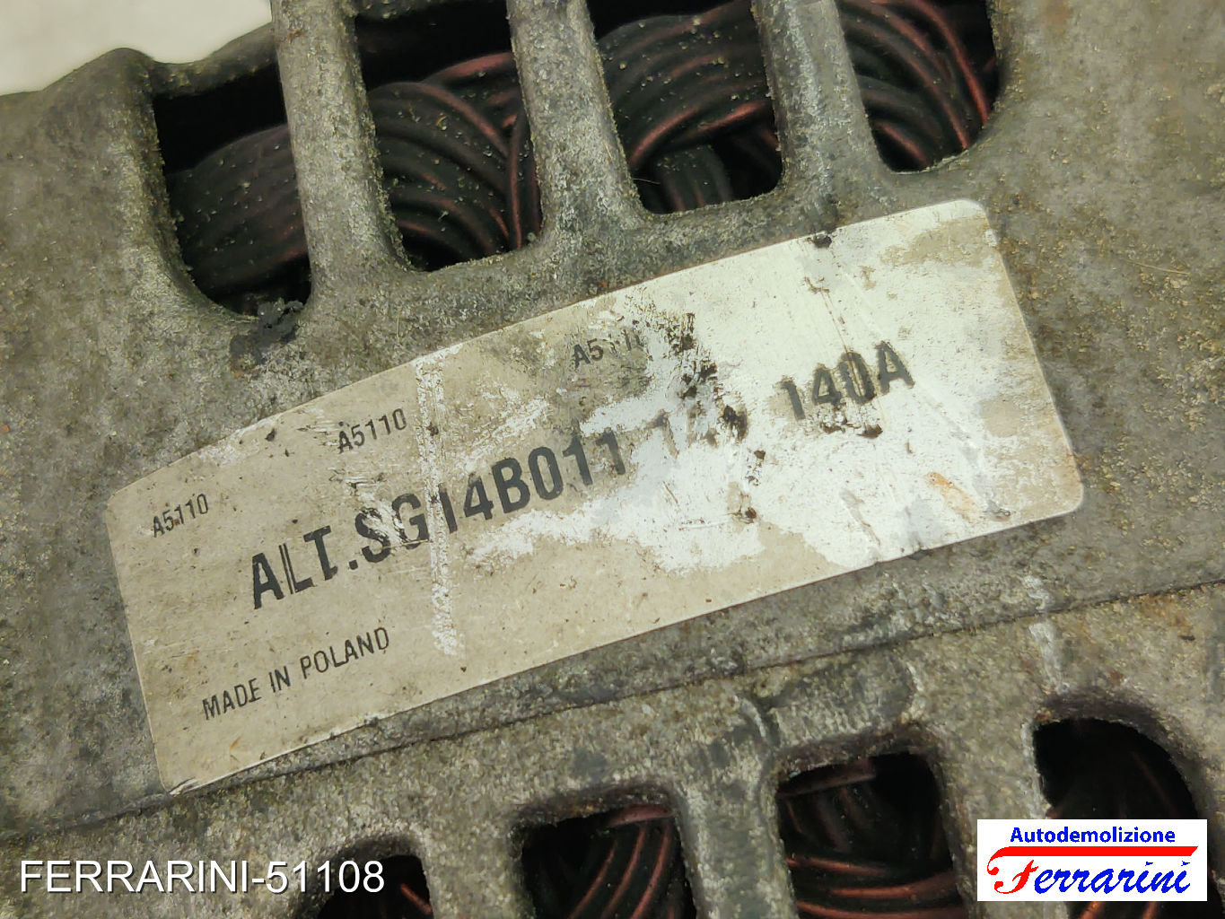 Alternatore AUDI A4 AT 8D5 1.9 TDI 1996-2001 SG14B011, C542496A, 028903029Q