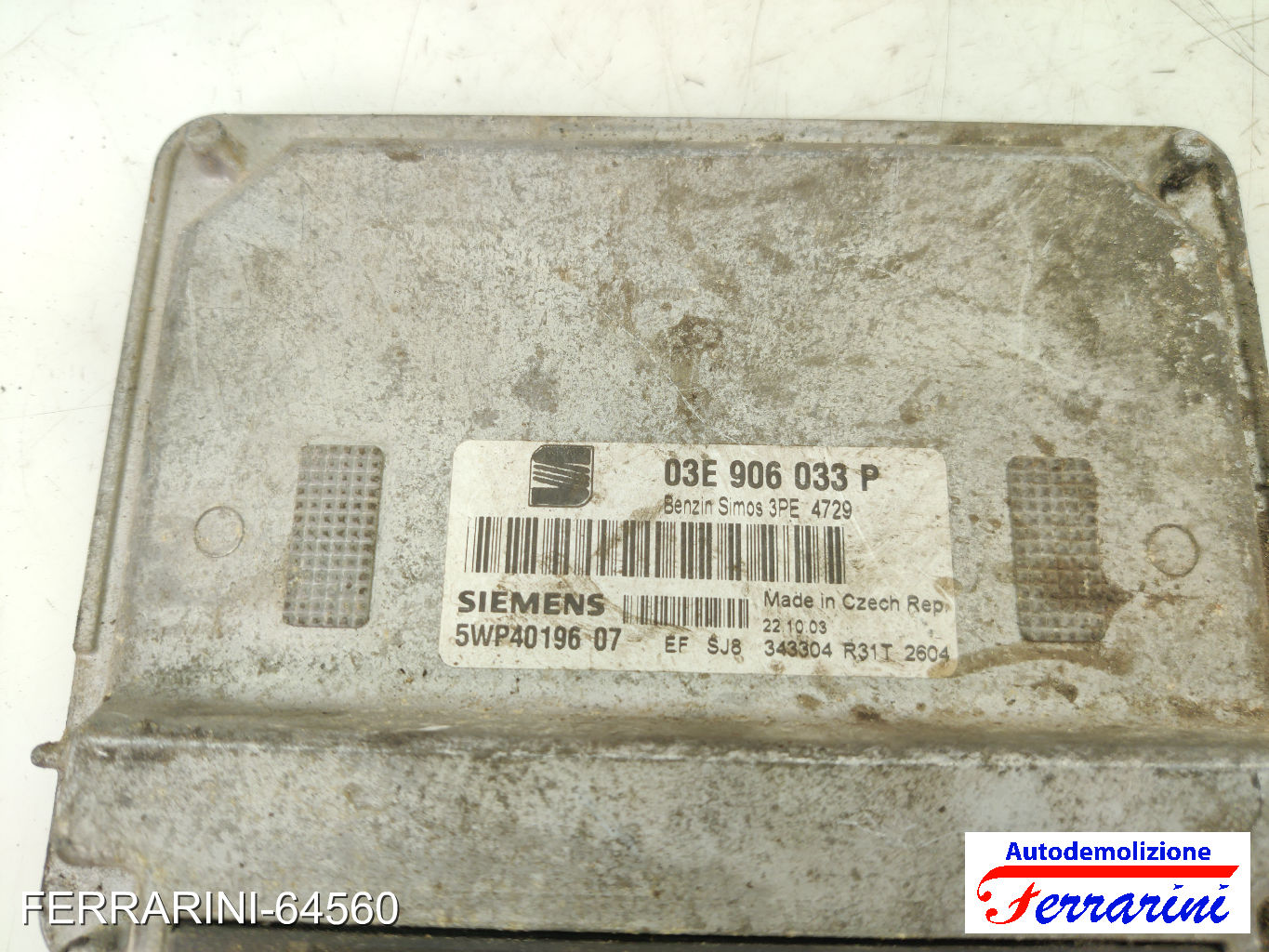 Centralina Motore SEAT IBIZA 3 6L1 1.2 2002-2006 03E906033P, 5WP40196, 343304 6